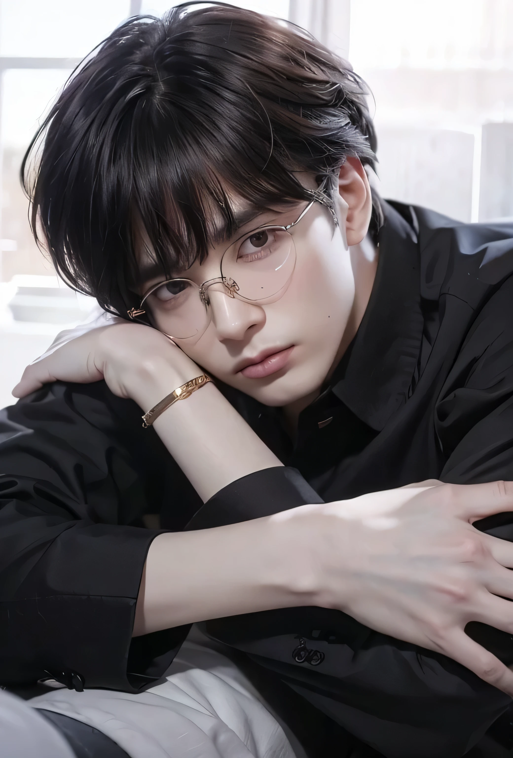 high high quality，There was a man in a suit sitting at the table，holding a laptop in his hand, Cai Xukun, yanjun cheng, yuya nagai, ryan jia, Inspired by Zhang Han, taken in the early 2020s, hyung tae, wearing a black noble suit, mingchen shen, Li Zixin, style of kentaro miura!!!!, steven jung