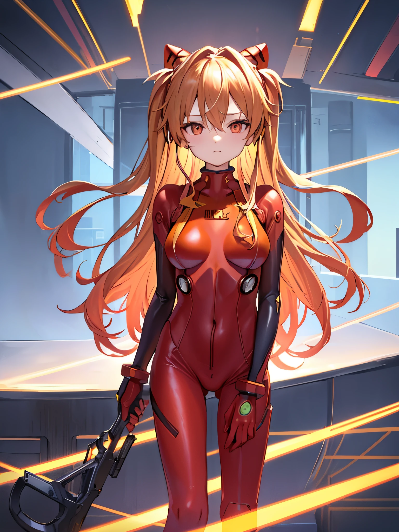 (Overhead view),dynamic angle,Super detailed, illustration, close up anus, straight, 1 girl, 
 ((Soulyu Asuka Langley, interface headset, Red bodysuit:1.4, blonde milf)),Her eyes shone like dream stars,(Shining eyes:1.233),(beautiful and detailed eyes:1.1),(Expressionless,closed mouth),(Standing mechanical room with tools and spaceship windows inside a white spaceship),
(night time:1.2),dream, [[delicate fingers and hands:0.55]::0.85],(detail finger),