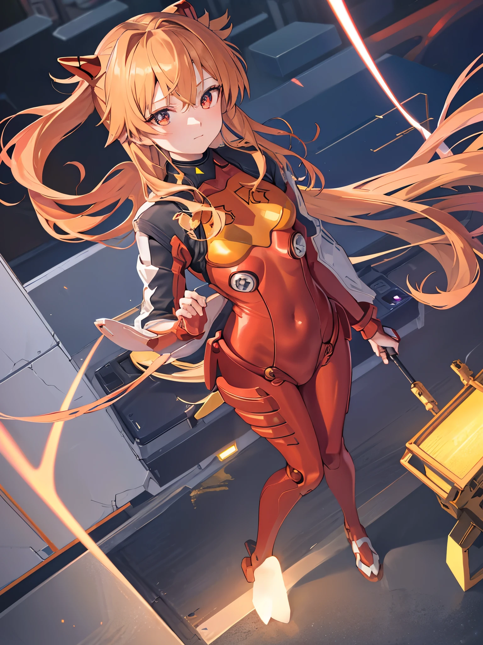 (Overhead view),dynamic angle,Super detailed, illustration, close up anus, straight, 1 girl, 
 ((Soulyu Asuka Langley, interface headset, Red bodysuit:1.4, blonde milf)),Her eyes shone like dream stars,(Shining eyes:1.233),(beautiful and detailed eyes:1.1),(Expressionless,closed mouth),(Standing mechanical room with tools and spaceship windows inside a white spaceship),
(night time:1.2),dream, [[delicate fingers and hands:0.55]::0.85],(detail finger),