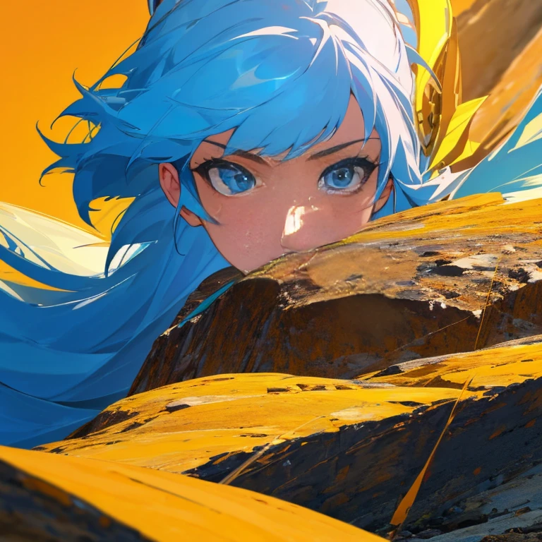 Two people talking on top of a mountain and fighting (portrait up close)