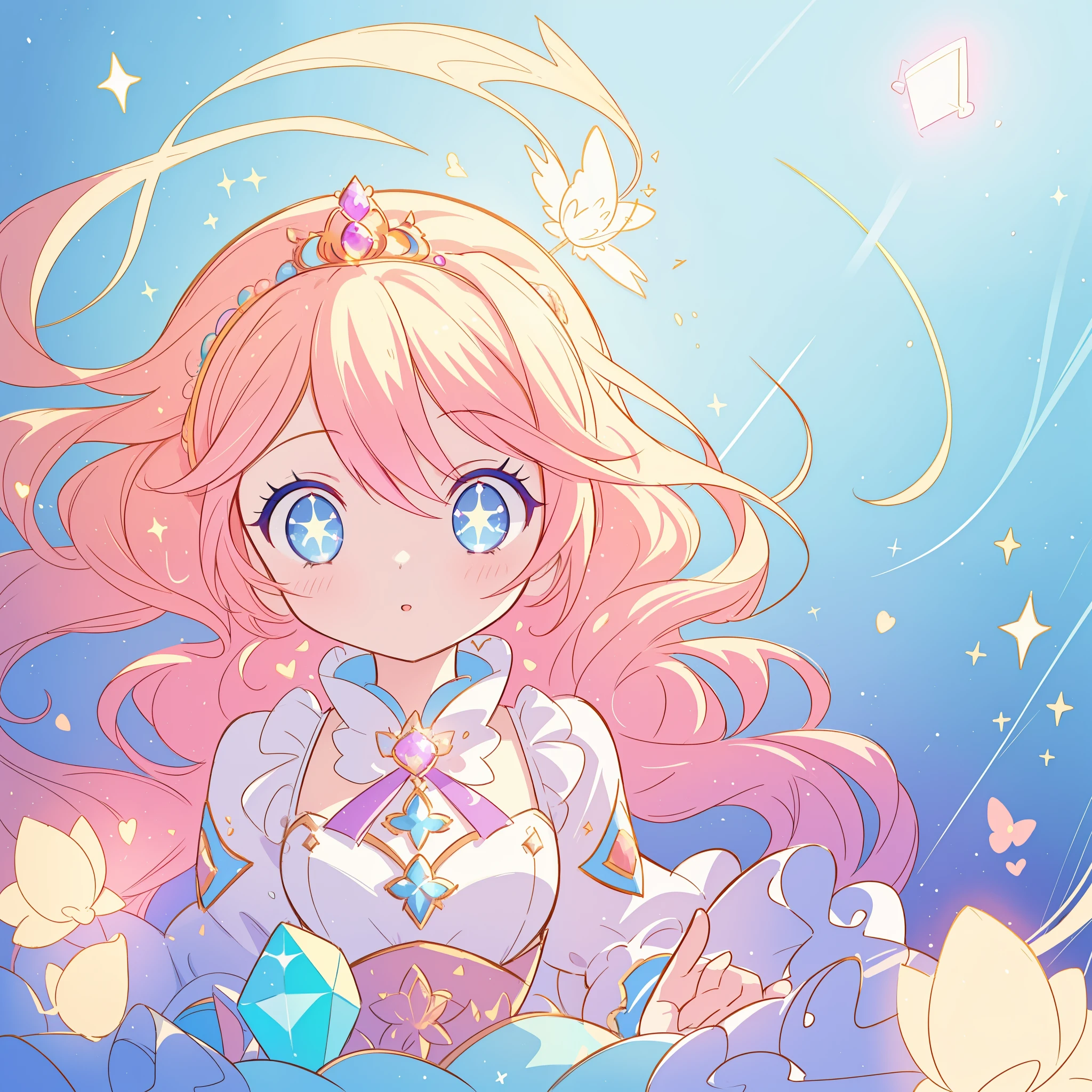 beautiful girl, puffy tiered princess ballgown, vibrant pastel colors, (colorful), magical lights, long flowing golden hair, inspired by Glen Keane, inspired by Lois van Baarle, disney art style, by Lois van Baarle, glowing aura around her, by Glen Keane, jen bartel, glowing lights! digital painting, beautiful digital illustration, fantasia background, whimsical, magical, fantasy, beautiful face, ((masterpiece, best quality)), intricate details, highly detailed, sharp focus, 8k resolution, sparkling detailed eyes