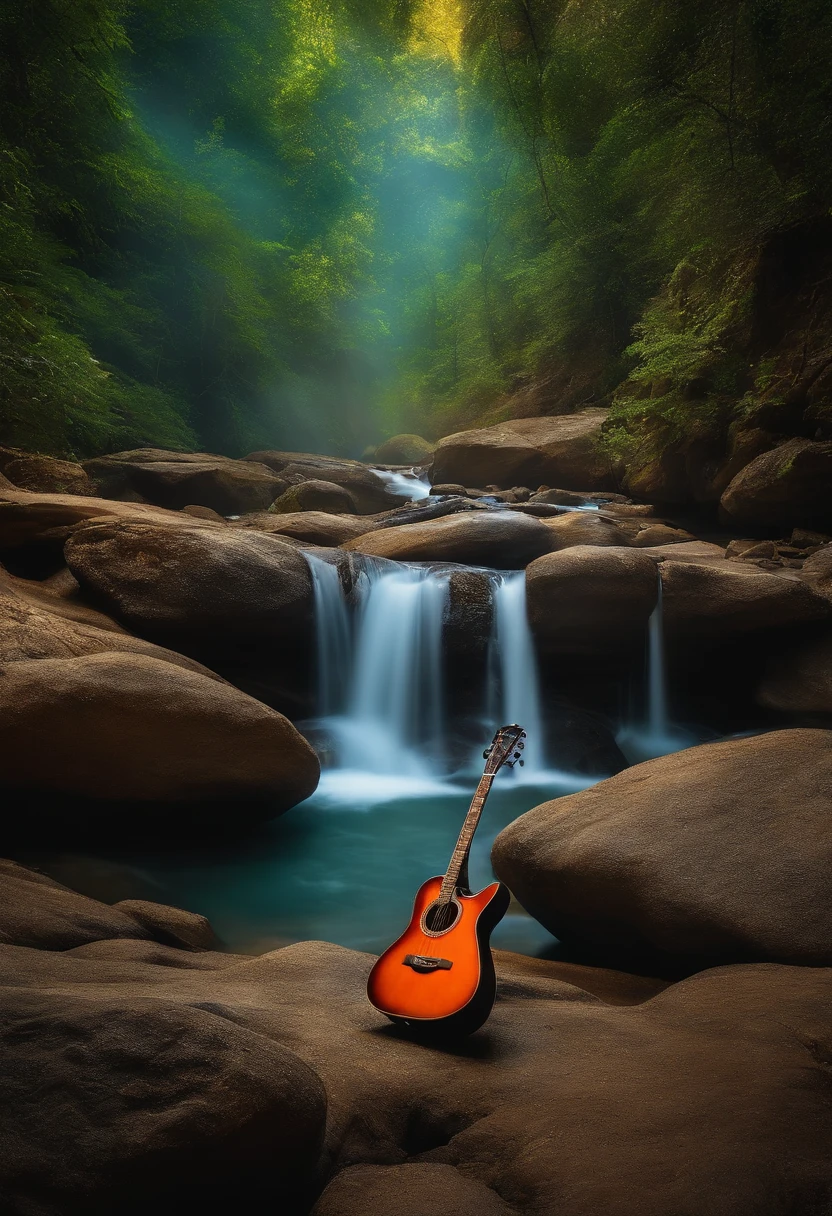 numa caverna cuatro ursos um com guitarra outro bateria outro baixo e outro gaita numa noite de rock 
