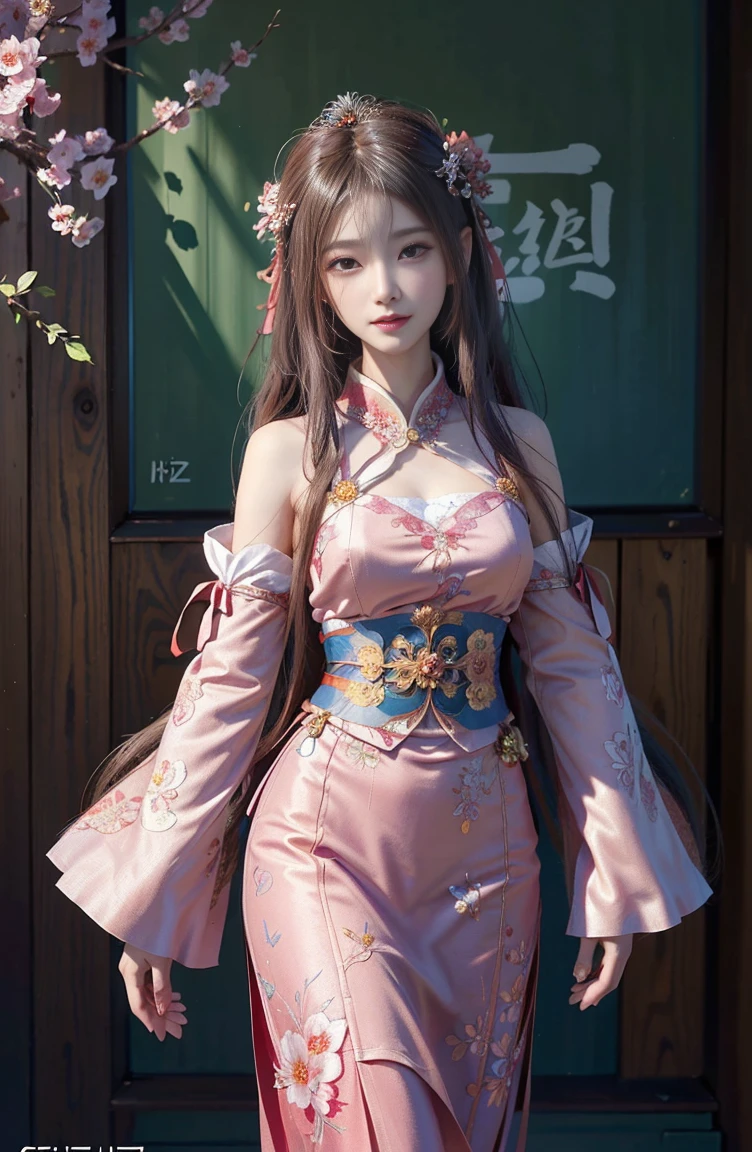 anime girl with long hair and flowers in her hair, beautiful fantasy empress, palace , girl wearing hanfu, ((Beautiful Fantasy Empress Jan J, Written by Li Song, beautiful digital artwork, beautiful digital illustrations, beautiful character drawings, trending on cgstation, Beautiful artwork illustration, Gviz-style artwork, Gviz