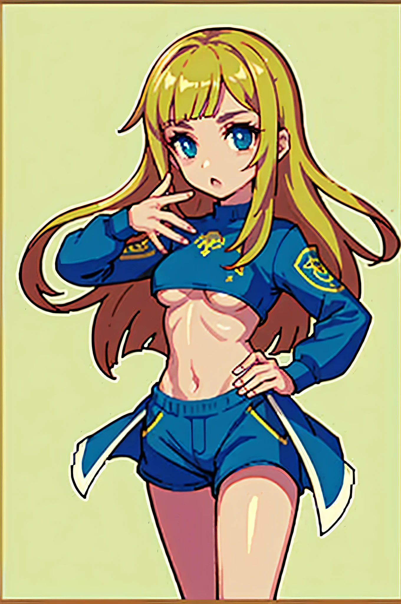 (obra de arte, maximum quality, melhor qualidade, menos detalhes, Cor de 8 bits, pixel,arte de pixel, 1 garota),corpo todo,pose de ataque, Estilo dos EUA, jaqueta pobre, Ativo do jogo, cabelo prateado, elemento vampiro, Bra on top, short pant
