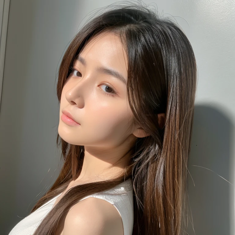 woman, single eyelids, chinese girl, white skin, standing