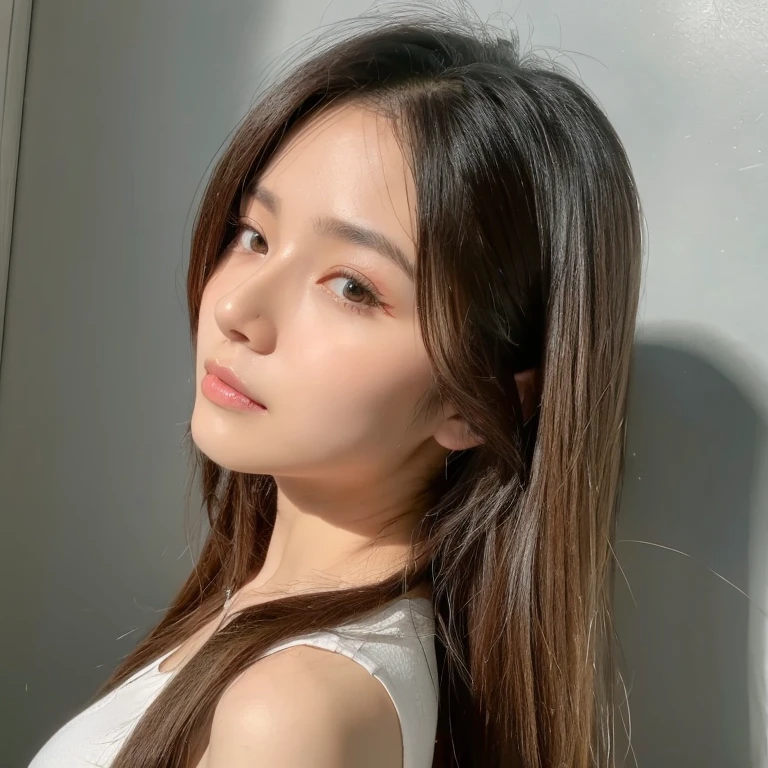 woman, (single eyelids), chinese girl, (white skin), standing, black hair