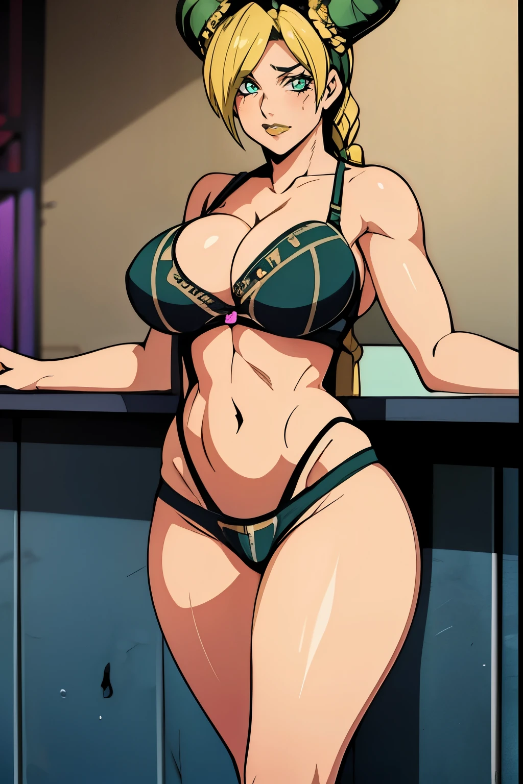 Jolyne, Big breasts, sexy, lingerie, thick legs