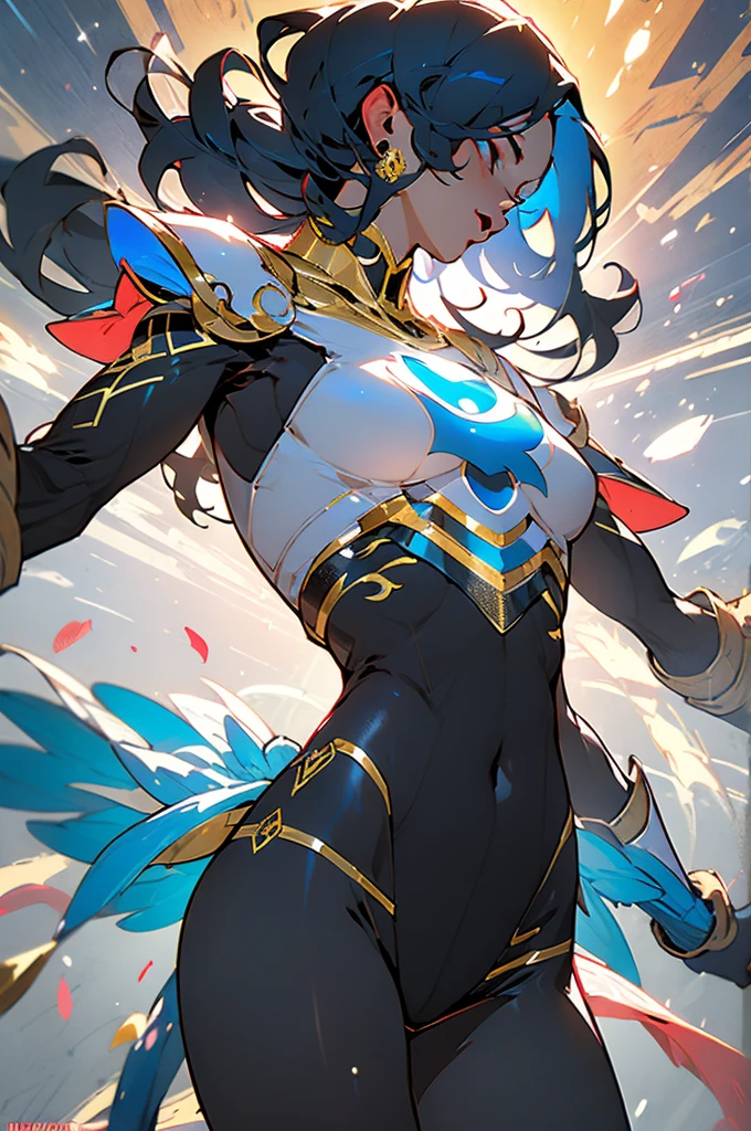 Ultra-high saturation,(obra maestra), foto de cuerpo completo,(la mejor calidad), (1 chica), cielo estrelladofondo,Usando armadura dorada brillante, Sexy lingerie armor,Expone tu pecho,Exponer la cintura,Exponer los muslos,pose genial, Armadura Saint Seiya, pelo despeinado,alto detalle, estilo animado, cinematic lighting, brillar, luz de dios, Trazado de rayos, film grain, hyper high definition, texturapiel, super details, anatomically correct, A high resolution,Ultra-high saturation,alto contraste,Armadura de alto brillo,Piel suave,expresiones serias,cuarto oscuro,