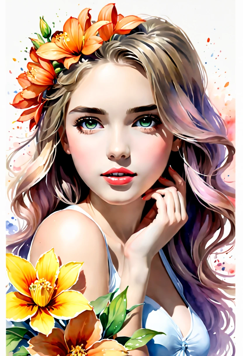 (Watercolor painting:1.4), Flowers, (inspired by Zootopia:0.4), chiaroscuro, symmetrical, (best quality, masterpiece, Representative work, official art, Professional, 8k:1.3)