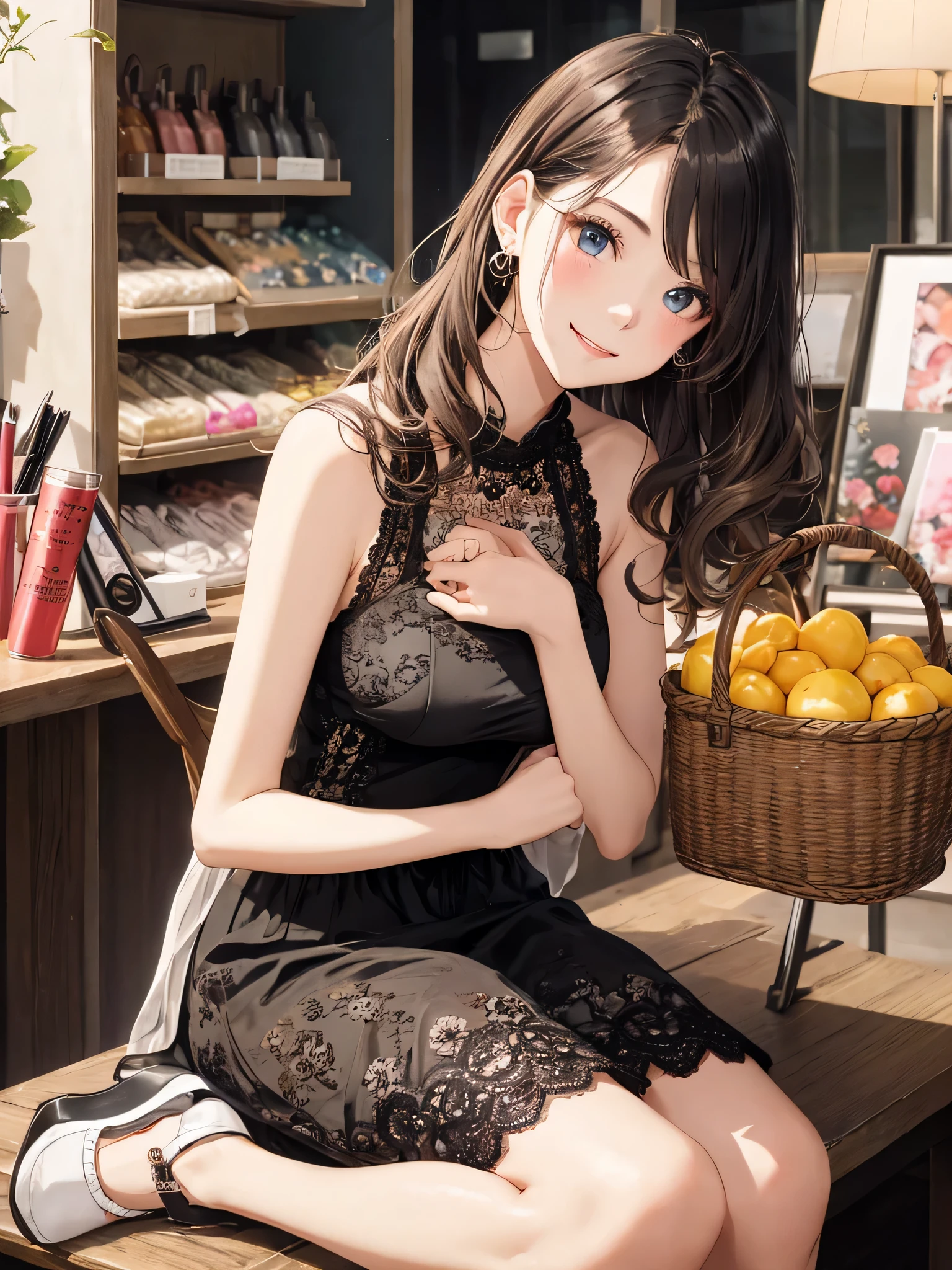 (8K, RAWphotograph, highest quality, masterpiece:1.2), 高精細な RAW カラーphotograph,
18 year old beautiful girl,photograph,realistic,whole body,intricate details,perfect skin,huge breasts,cute hairstyle,
Feminine and romantic one-piece style,
Choose a flared skirt or maxi dress, Choose linen or chiffon fabrics with soft colors.。,
Pair your feet with heeled sandals or espadrilles..、Emphasize your femininity with basket bags and ribbons。,
pastel colors and floral patterns、Incorporating lace and frill details creates an elegant and cute impression..。,This is a coordination that is typical of a young age woman..々You can bring out your charm and cuteness。,
Material and coloring、Incorporating a trendy feel、We recommend choosing details that express your individuality..。,
accessories and hairstyles too、Enjoy your own style by adjusting makeup and other points..。,