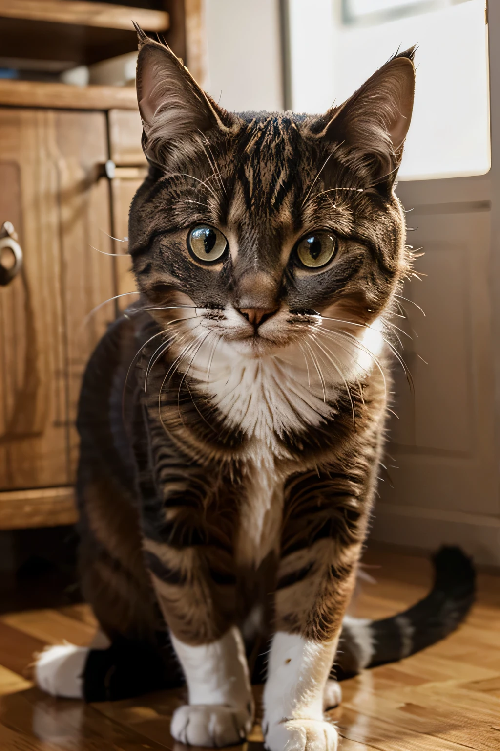 gato com um fuzil na mao