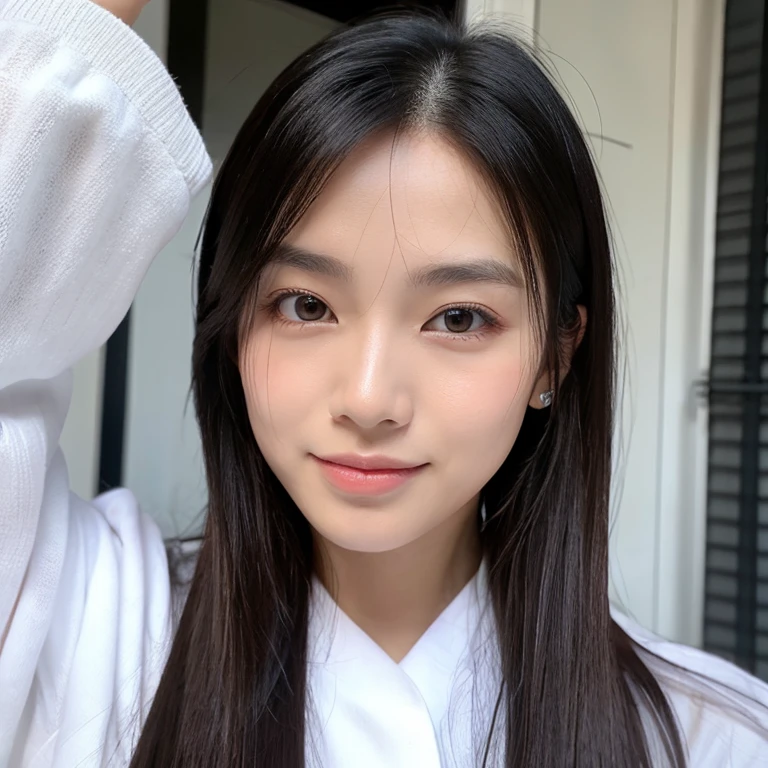 woman, asian eyes, narrow eyes, (white skin), black long hair, cool, transparency, slender face, slant eyes