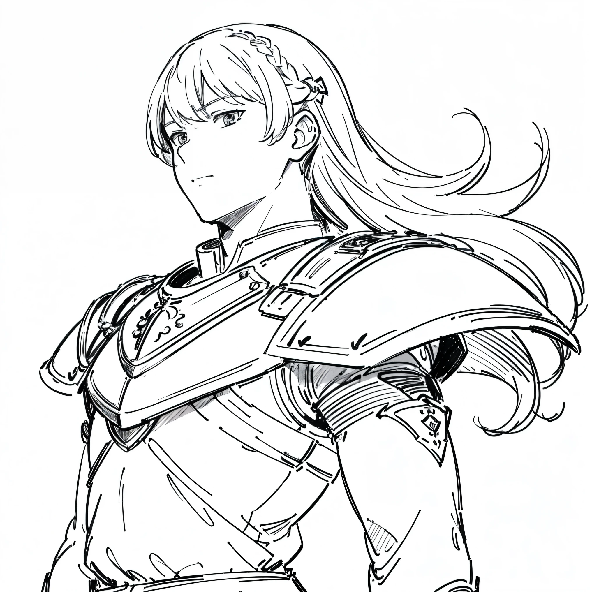 ((masterpiece)),(((best quality))),((((sketch)))),((monochrome)),(character design sheet), same character, front, side, back), illustration, (1 boy), hair color, bangs, hairstyle fax, (armor style), (simple background, white background: 1.3), --6