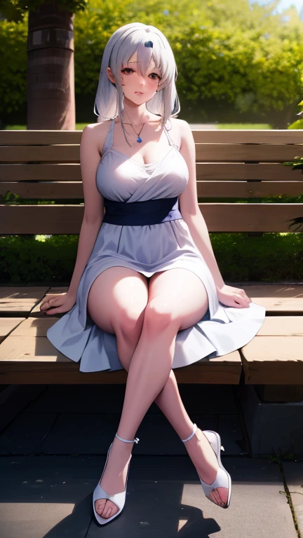 anime girl sitting on a bench with a candle and a white dress, a character portrait by Yang J, pixiv, fantasy art, beautiful alluring anime woman, seductive anime girl, extremely detailed artgerm, anime goddess, ig model | artgerm, guweiz, trending on cgstation, anime character; full body art, ! dream artgerm