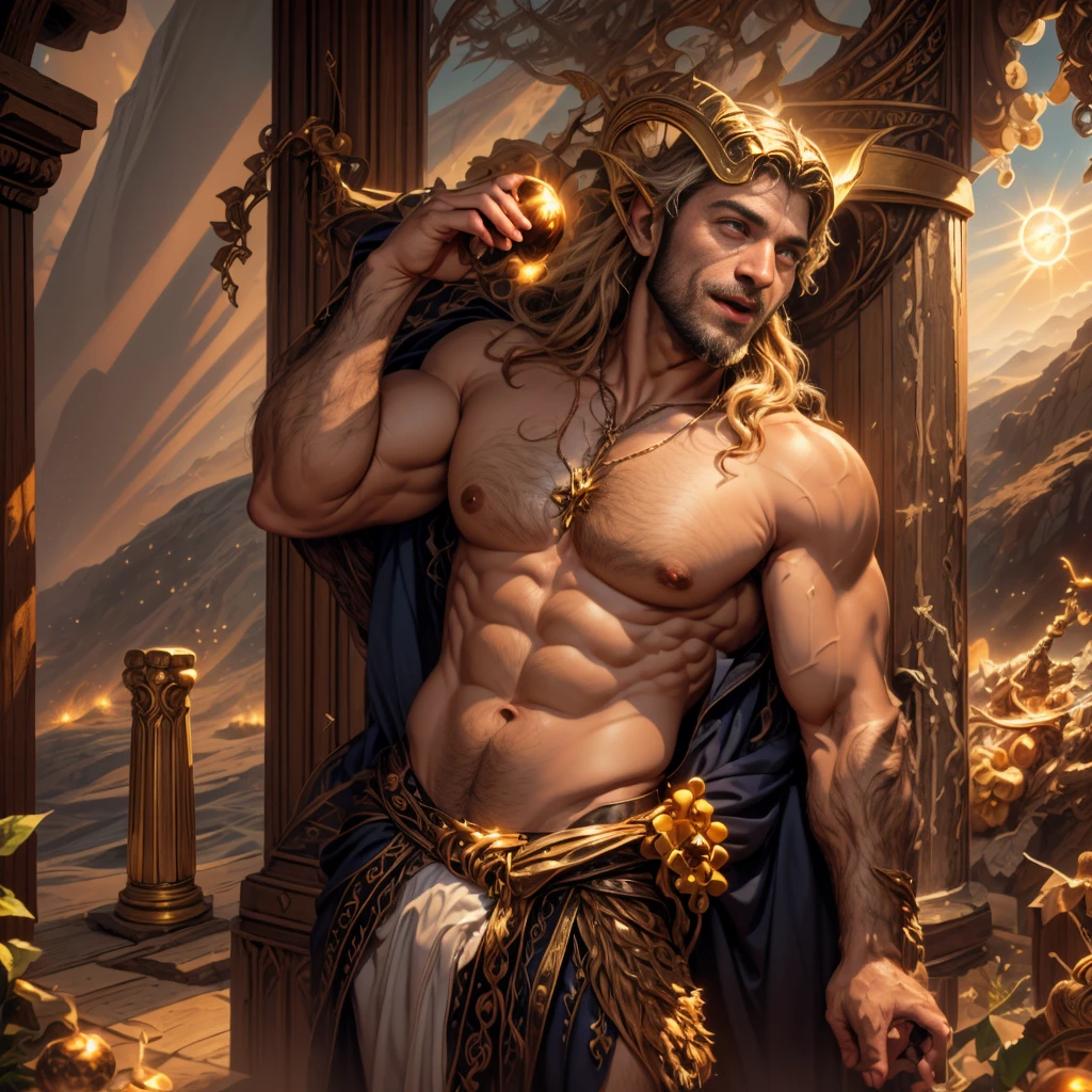 um retrato de(( um homem )) com barba, ((pernas musculosas)), ((peitoral forte e largo))in high definition, em 8K de ((um homem)) de 18 anos, (( Homem)), Deus do Mar, Deus do Oceano, Luthien, arte de deus, Deus da mitologia grega, Deus da Lua, Deus do amor e da paz, deus bonito, Mitologia do Deus da Terra, o deus Eros, Um retrato impressionante de um deus, Frank Kelly Freas, Estilo Karol Bak, ((beautiful face)), Ultra Definition, melhor qualidade, 32k ultra , Ultra HD