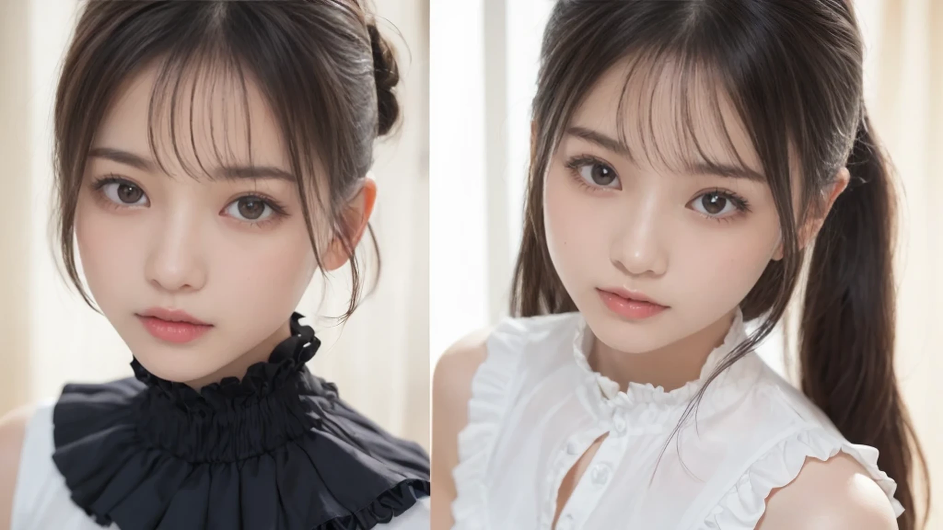 Smile,ultimate beauty portrait、((sparkles on the skin))、 Beautiful girl of 15 years old、bright expression、()、(frilly skirt:1.5)、((Big eyes sparkling like gems))、Cardigan shirt、open your clothes、White transparent lace、skin glowing hair)、(silk ponytail)、(Everlasting)、(from below)、Under the skirt、(from below看透明蕾丝内衣的特写)、Eyeliner、beautiful bangs、hair between eyepieces、quality、super detailed、movie lighting、intricate details、high resolution、Very detailed))、digital SLR、Soft lighting、高quality、film grain、See deeply、natural soft light、Shang Ming、plump bust