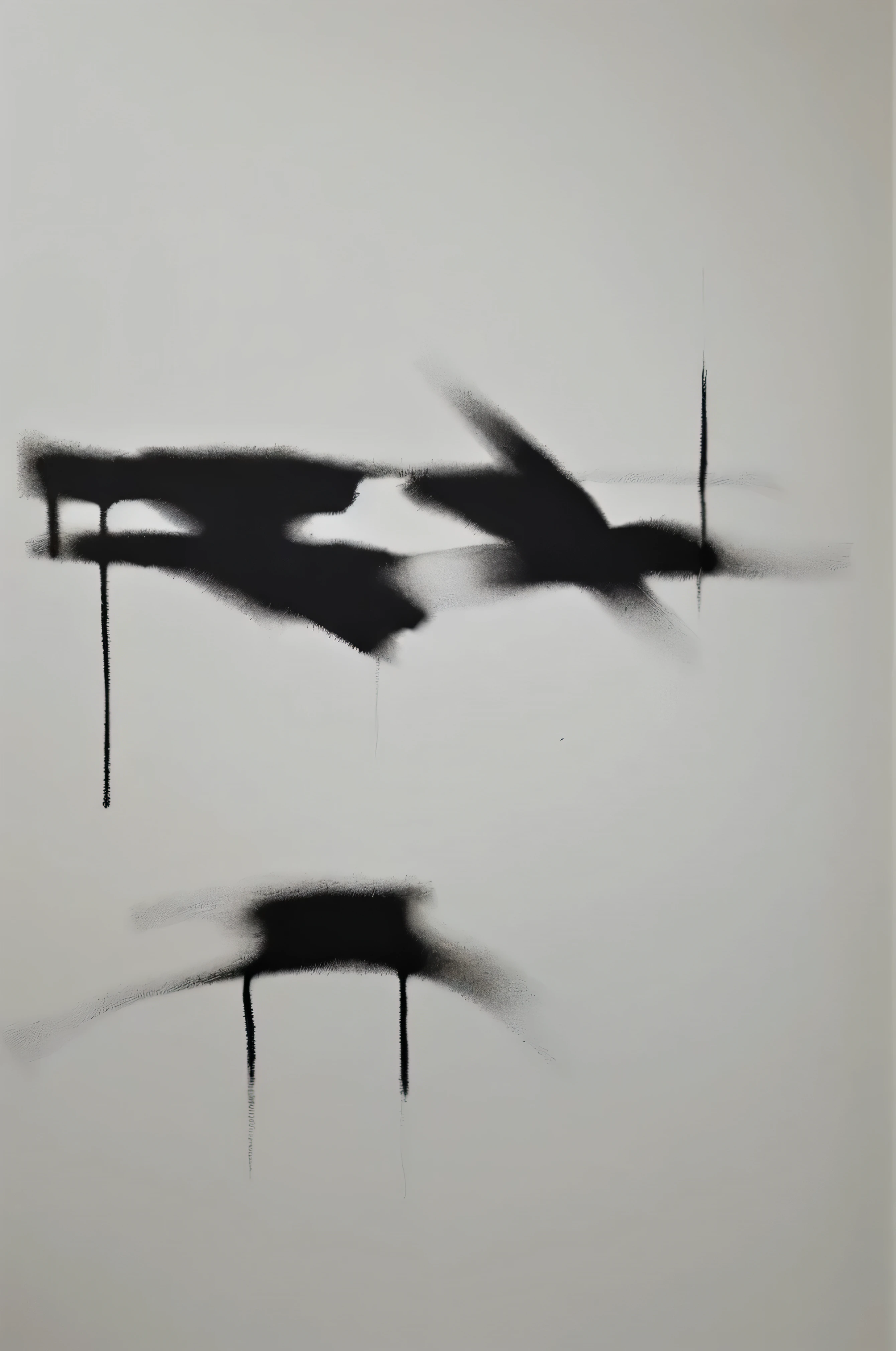 Close-up of a painting on the wall above the sofa, abstract minimalist painting, oil paint strokes, Abstract minimalist art painting, abstract black oil, black and white painting, minimalist painting, black abstract painting, inspired by Zhou Jichang, extremely high quality art, smooth oil painting, inspired by algae, clean and elegant painting, abstract landscape, a minimalist painting