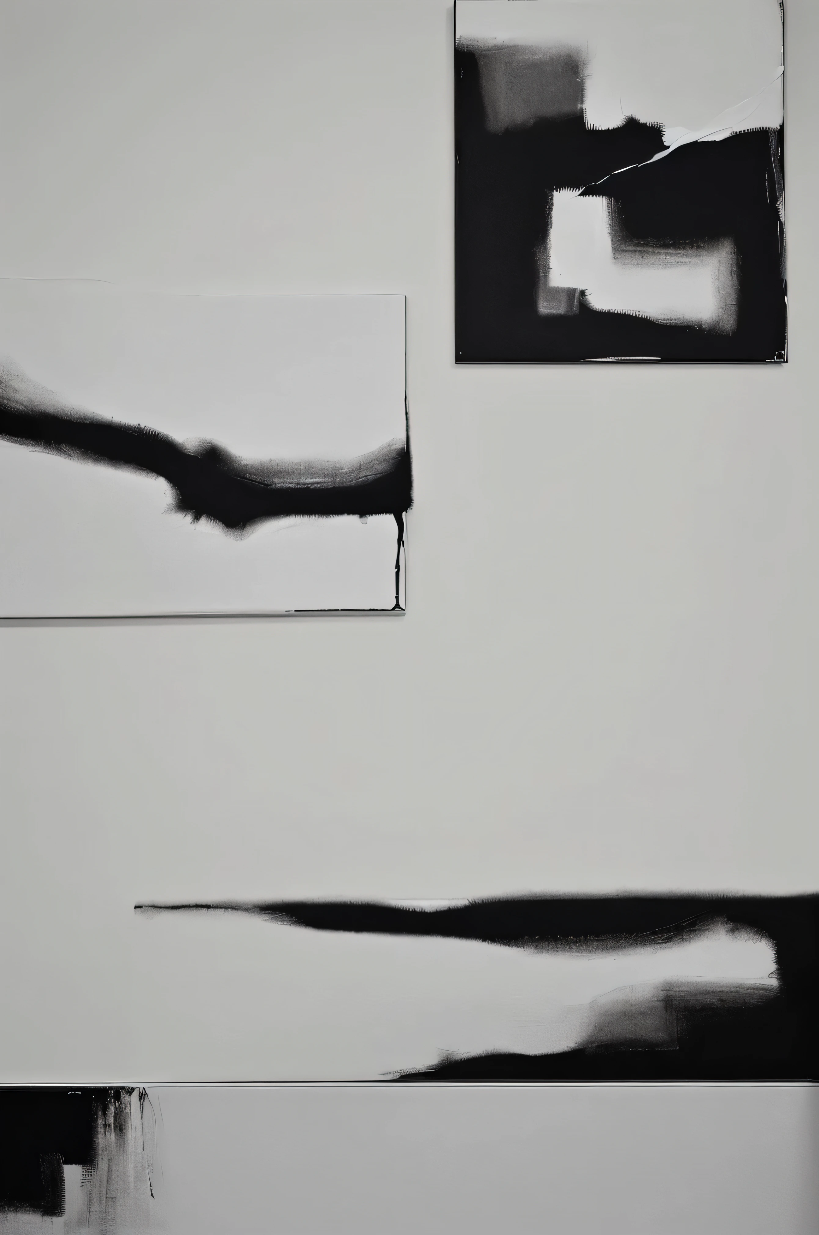 Close-up of a painting on the wall above the sofa, abstract minimalist painting, oil paint strokes, Abstract minimalist art painting, abstract black oil, black and white painting, minimalist painting, black abstract painting, inspired by Zhou Jichang, extremely high quality art, smooth oil painting, inspired by algae, clean and elegant painting, abstract landscape, a minimalist painting