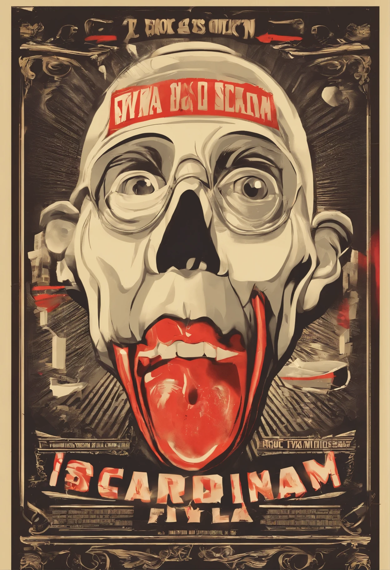 <lora:lcm-lora-sdv1-5:1> <lora:ec comic:1> a terror poster, vintage, pulp style, hd, grain,scary woman