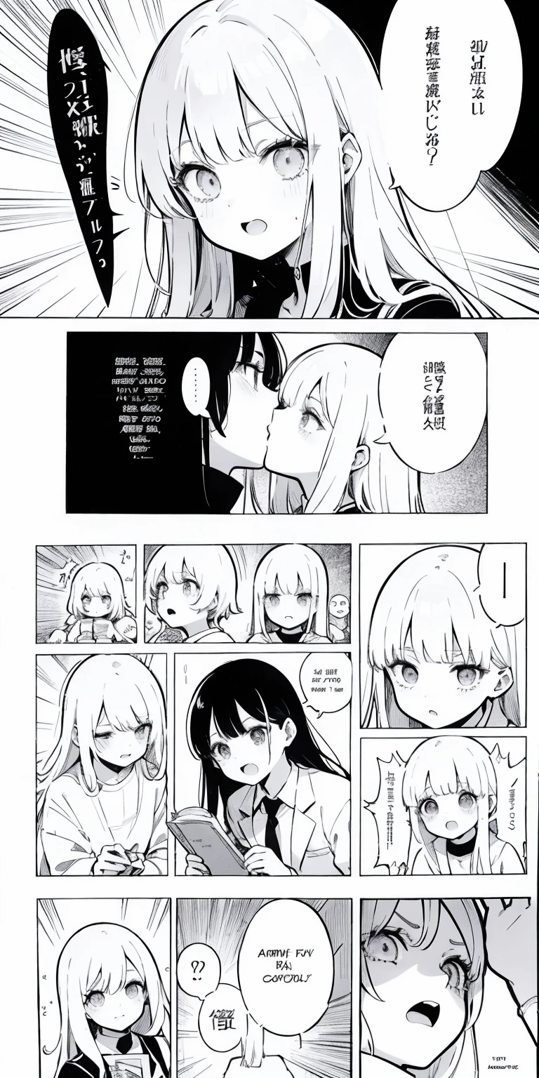 a page from a comic with a girl and a girl in the background, black and white manga page, black and white manga panel, black and white manga comic, manga page, manga panels, award winning manga style, black and white manga, manga panel, manga scans, detailed manga style, black and white manga style, as a manga panel, in style of manga
