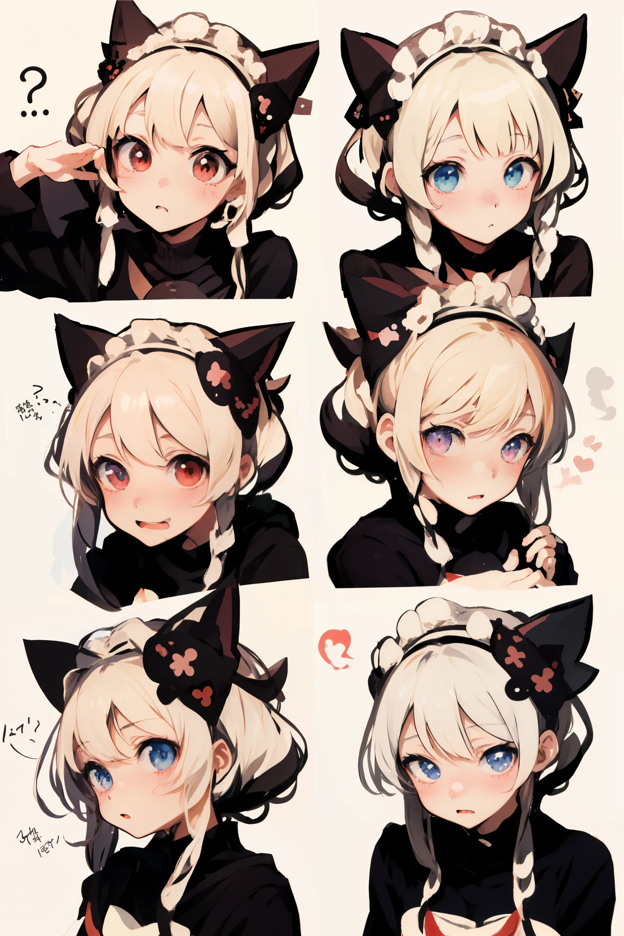 Close-up of various photos of cats, Kantai Collection Style, cute expression, 彼女はcute expression豊かな顔をしています, From Dolls Frontline, girls front line style, change, cute anime face, cute anime girl portrait, ??????????? change, cute face, cute anime style, full of expressions, cute art style, anime moe art style