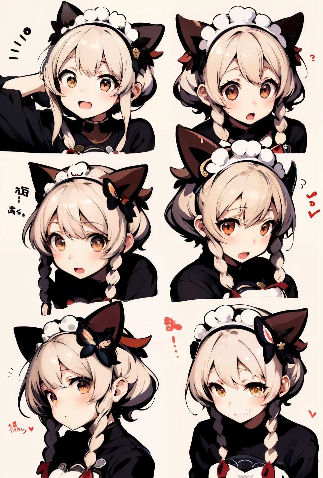 Close-up of various photos of cats, Kantai Collection Style, cute expression, 彼女はcute expression豊かな顔をしています, From Dolls Frontline, girls front line style, change, cute anime face, cute anime girl portrait, small curvy change, cute face, cute anime style, full of expressions, cute art style, anime moe art style