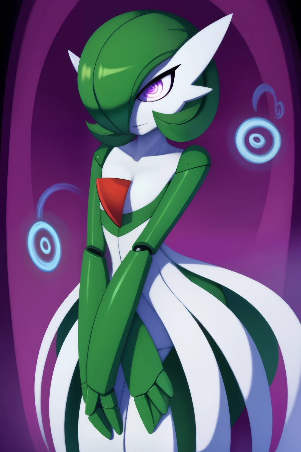 Gardevoir, empty eyes, spiral eyes, enchanted, entranced, hypnotized, robot joints