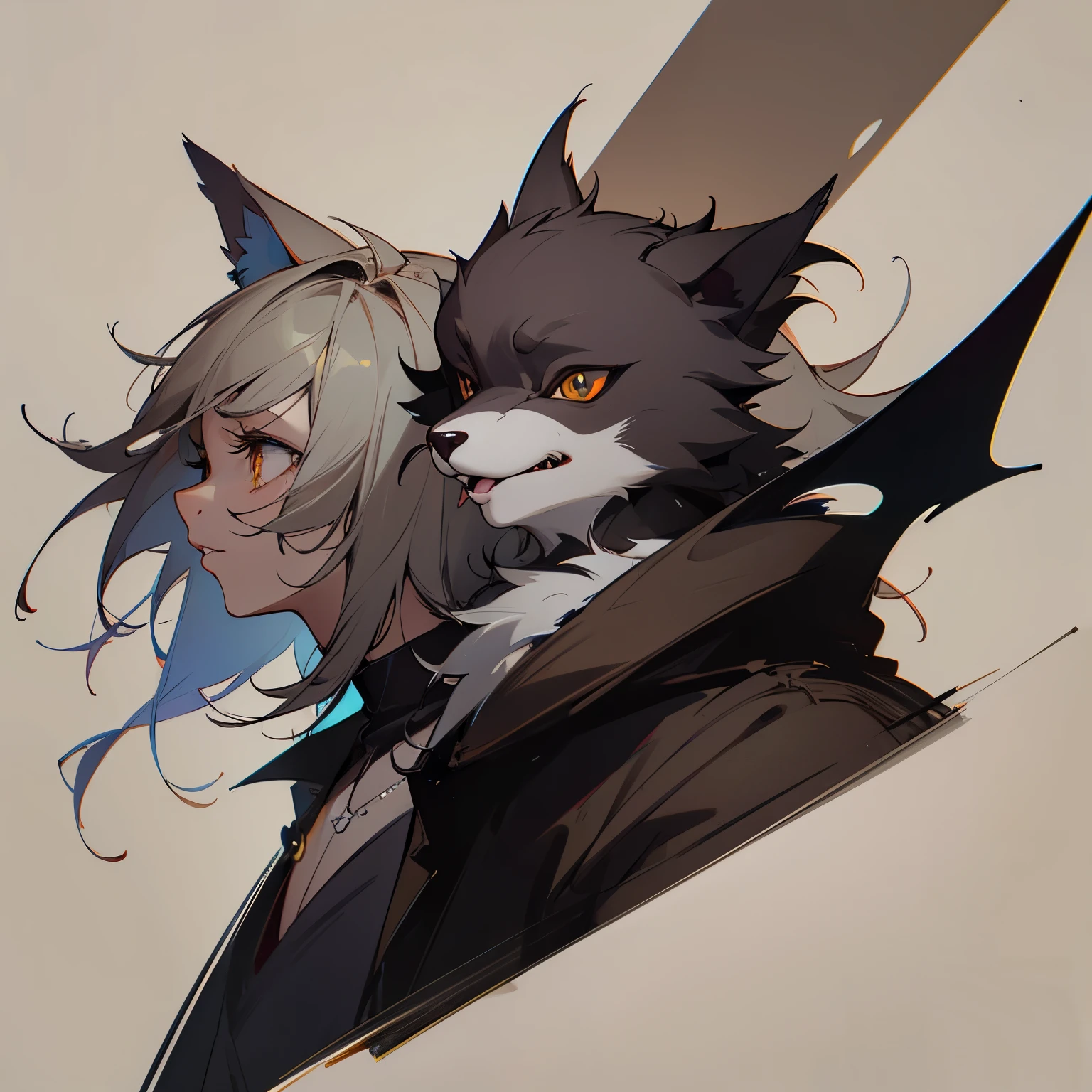 drawing, furry fursona, androgynous, muted color palette, not realistic, no human features whatsoever just animal, anthropomorphic, puppy-bat hybrid furry, grunge outfit