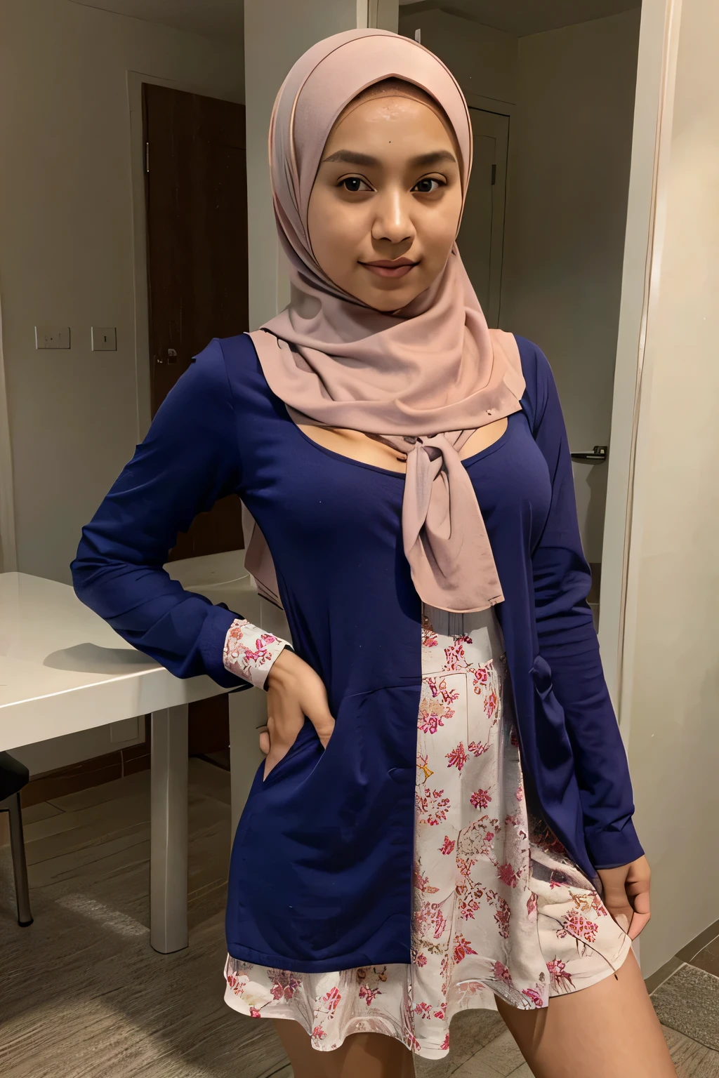 malay, hijab, , dress, petite, cleavage, small boobs