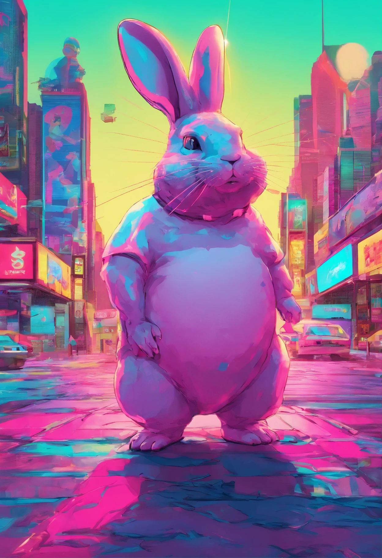 here is a small animal, standing on a stone, happy big chungus, big chungus, big chungus meme, chinchilla animal, smear, with pointed ears, Fat rabbit beetles, big chungus boss, It looks very stupid, Half a rabbit, Real life Totoro