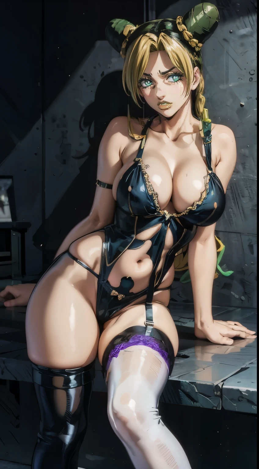 Jolyne, Big breasts, sexy, lingerie, thick legs