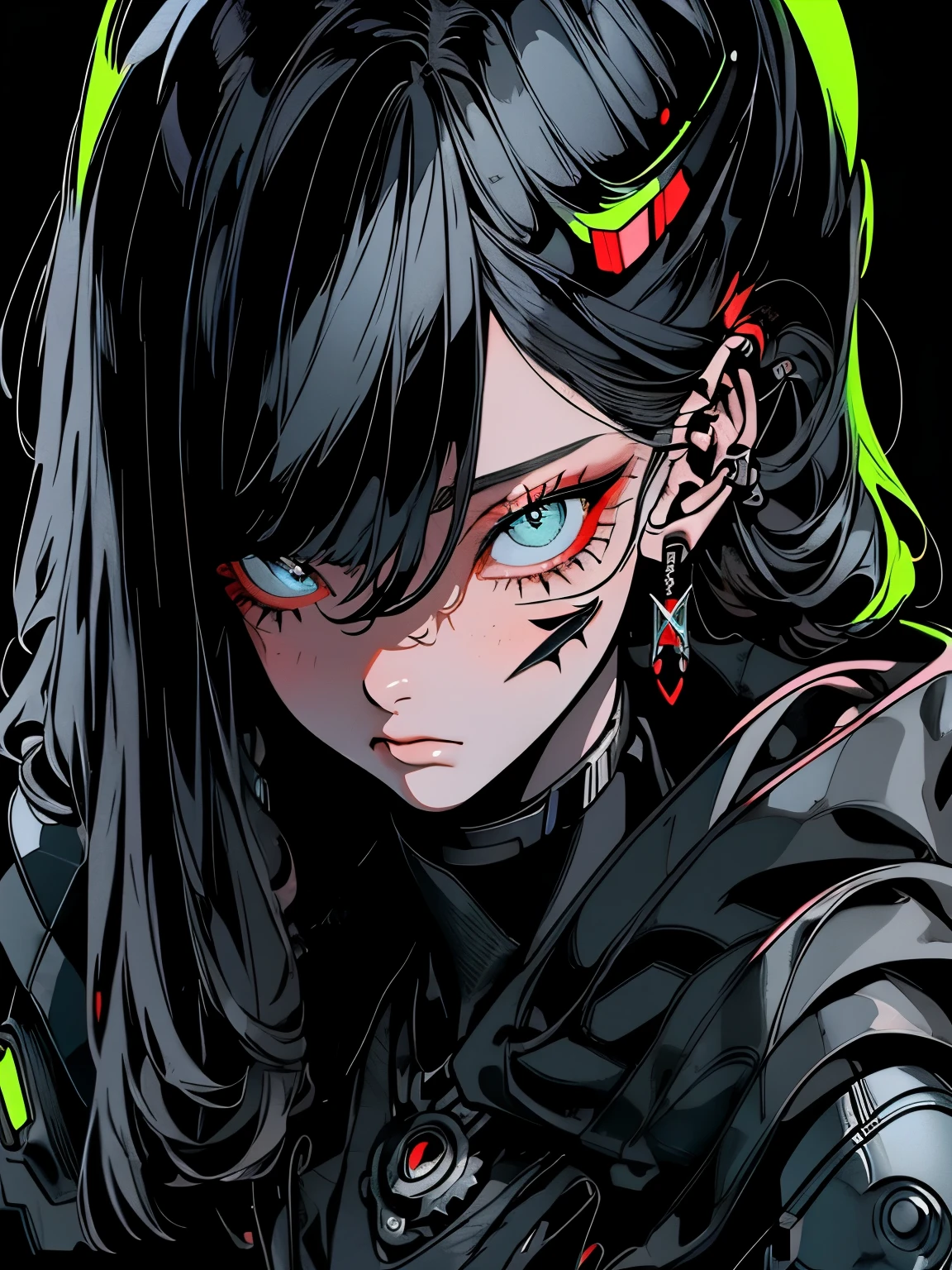 robot, cyborg,((The face is humanoid)),Shiny metal skin,Mechanical body parts,Mechanical gears and gears, (devoid of mouth), [Meticulous, Surgical precision],Cyberpunk style background,Science fiction art style,Vibrant colors,High-res,Ultra-detailed,Realistic lighting effects,Bokeh, wearing white robes and cloak, divine pose, two bright eyes, in the style of an Exo from Destiny,
