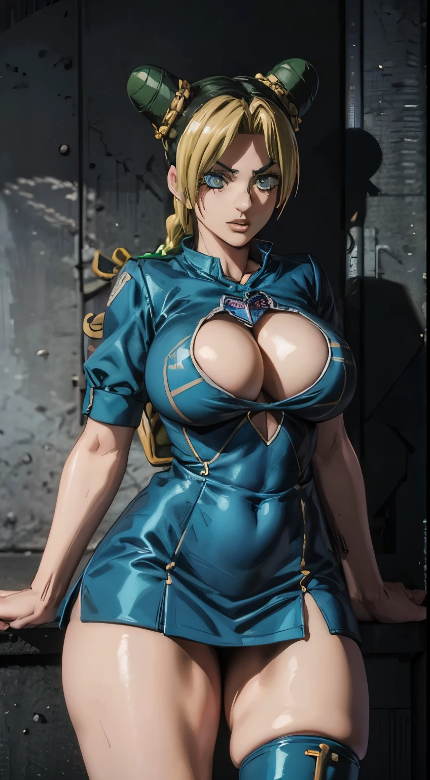 Jolyne, Big breasts, thick legs