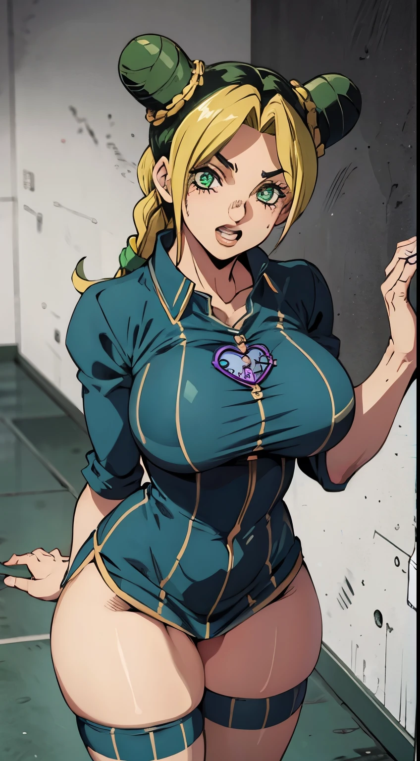 Jolyne, Big breasts, thick legs