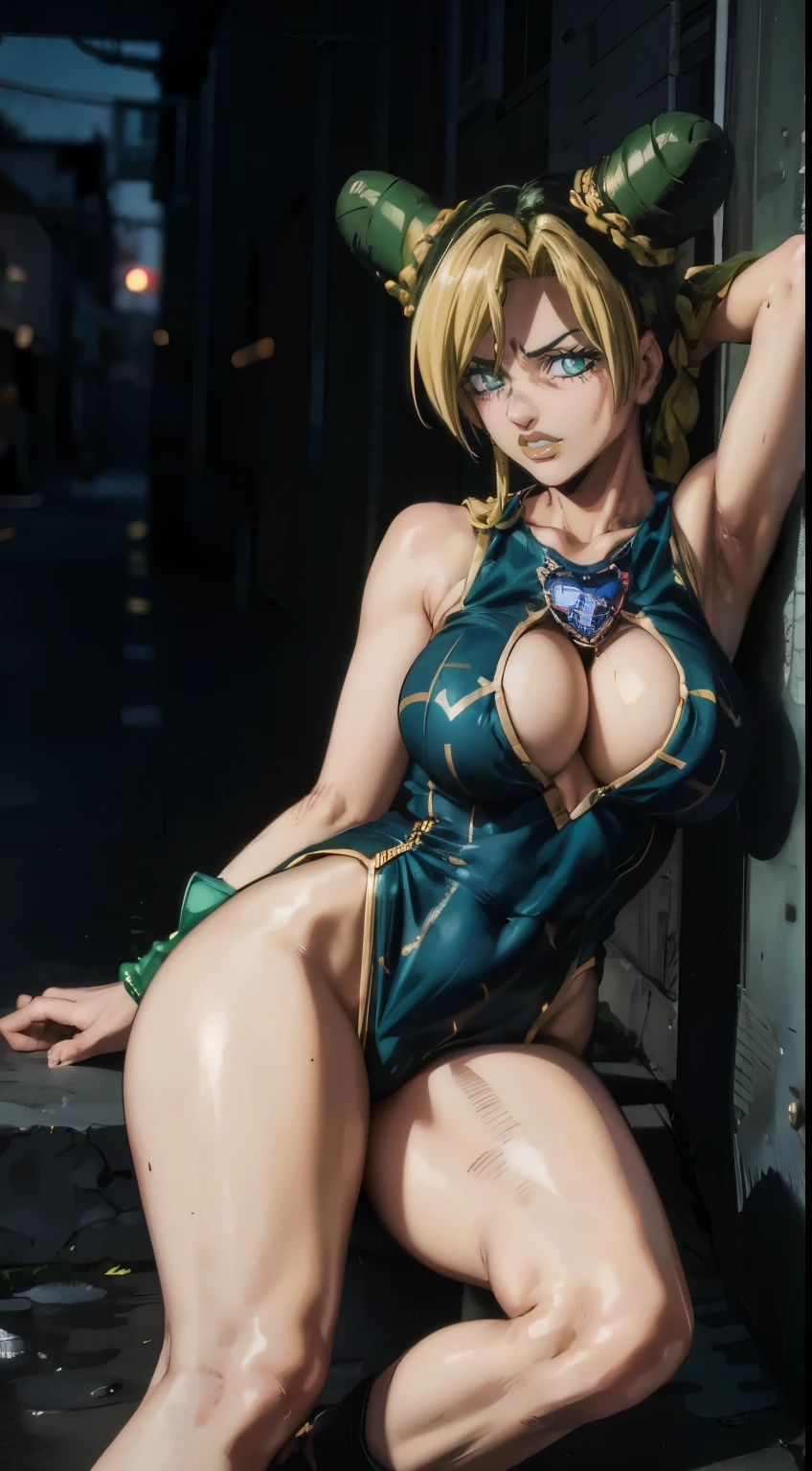 Jolyne, Big breasts, thick legs