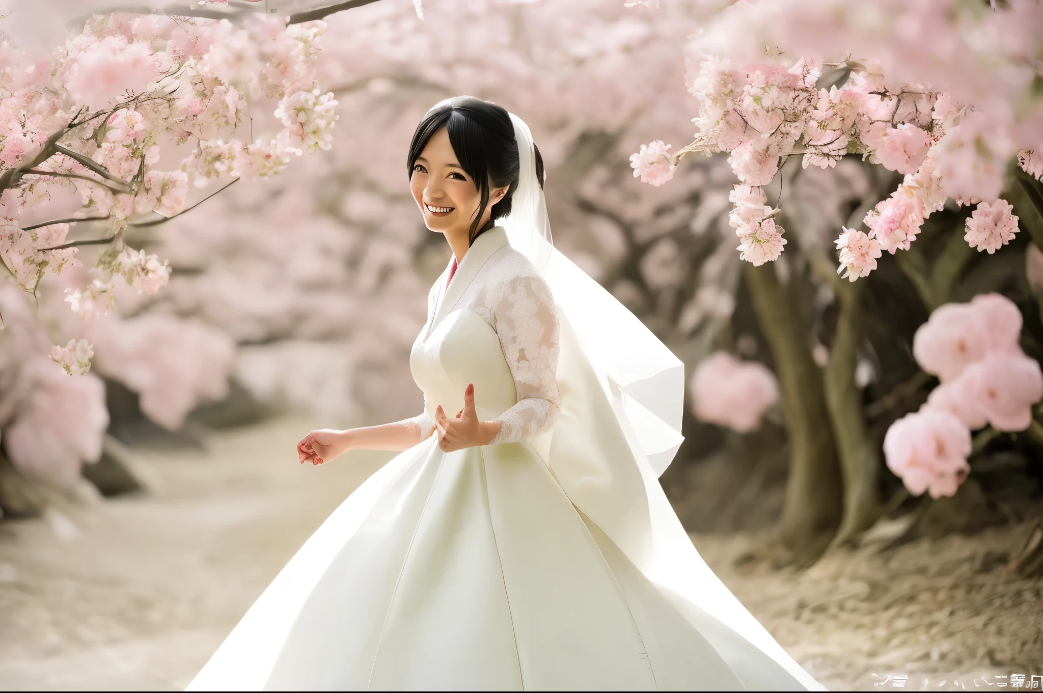 bride、smiling Japanese woman