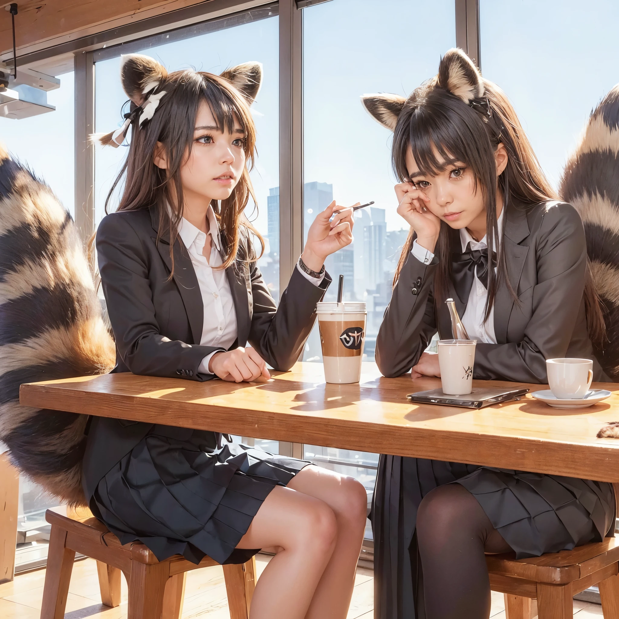 (A woman stares in amazement as a raccoon tail grows and pushes up her skirt.:1.8), women wearing apleated miniskirt with a tanuki tail, Reality, photograph, 最high quality, (Her pleated miniskirt is flipped up and her tail is visible.:1.8) ,Reality anal tail, small breasts, slender, white panties, anal tail, bushy tail, realistic tail, high floors in tokyo, flat chest, troubled look, look at the tail from the side, (software) safe for work, nffsw, retina, muste piece, Accurate, anatomically correct, rough skin, super detail, advanced details, high quality, 最high quality, High resolution, 1080p, 4k, 8K, The tail is sticking out from inside the skirt, long tail