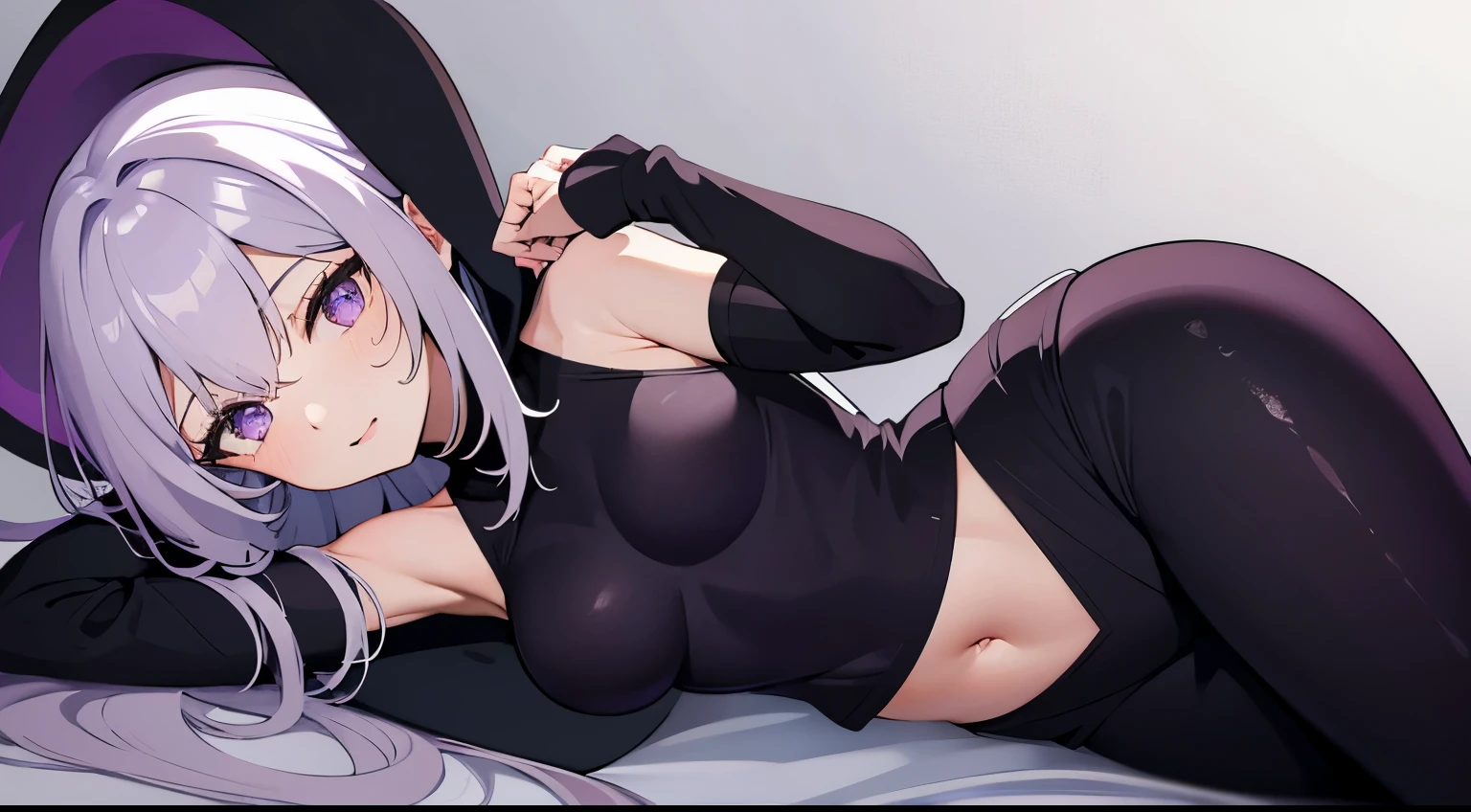 Jahy adult form with medium breasts wearing a dark purple outfit