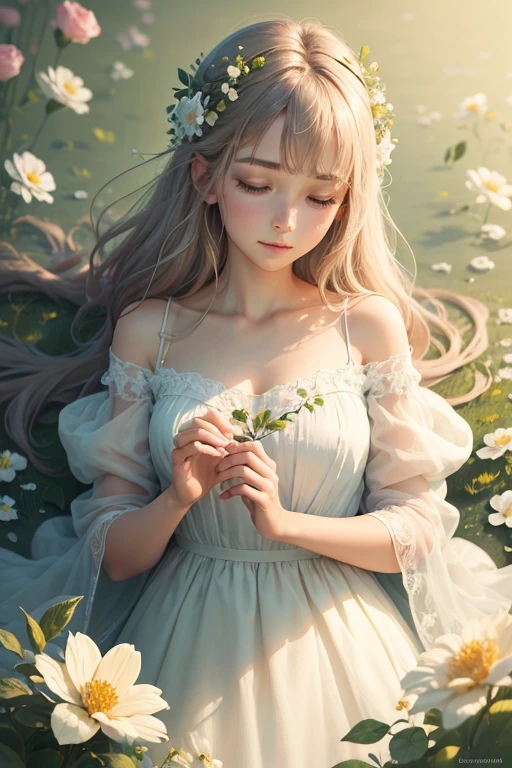 (best quality,4k,8k,highres,masterpiece:1.2),ultra-detailed,realistic,watercolor flowers,in a garden,fresh blooming colors,vibrant petals,natural and delicate details,gentle brushstrokes,soft and ethereal composition,subtle blending of colors,light and airy atmosphere,impressionistic style,warm and inviting tones,sunlit setting,blurred background,subtle color transitions,loose and organic shapes,delicate stems and leaves,serene and peaceful ambiance,romantic and dreamy,harmonious color palette,meticulous attention to detail,splash of vibrant pigments,captivating and enchanting scenery,filled with love and joy.