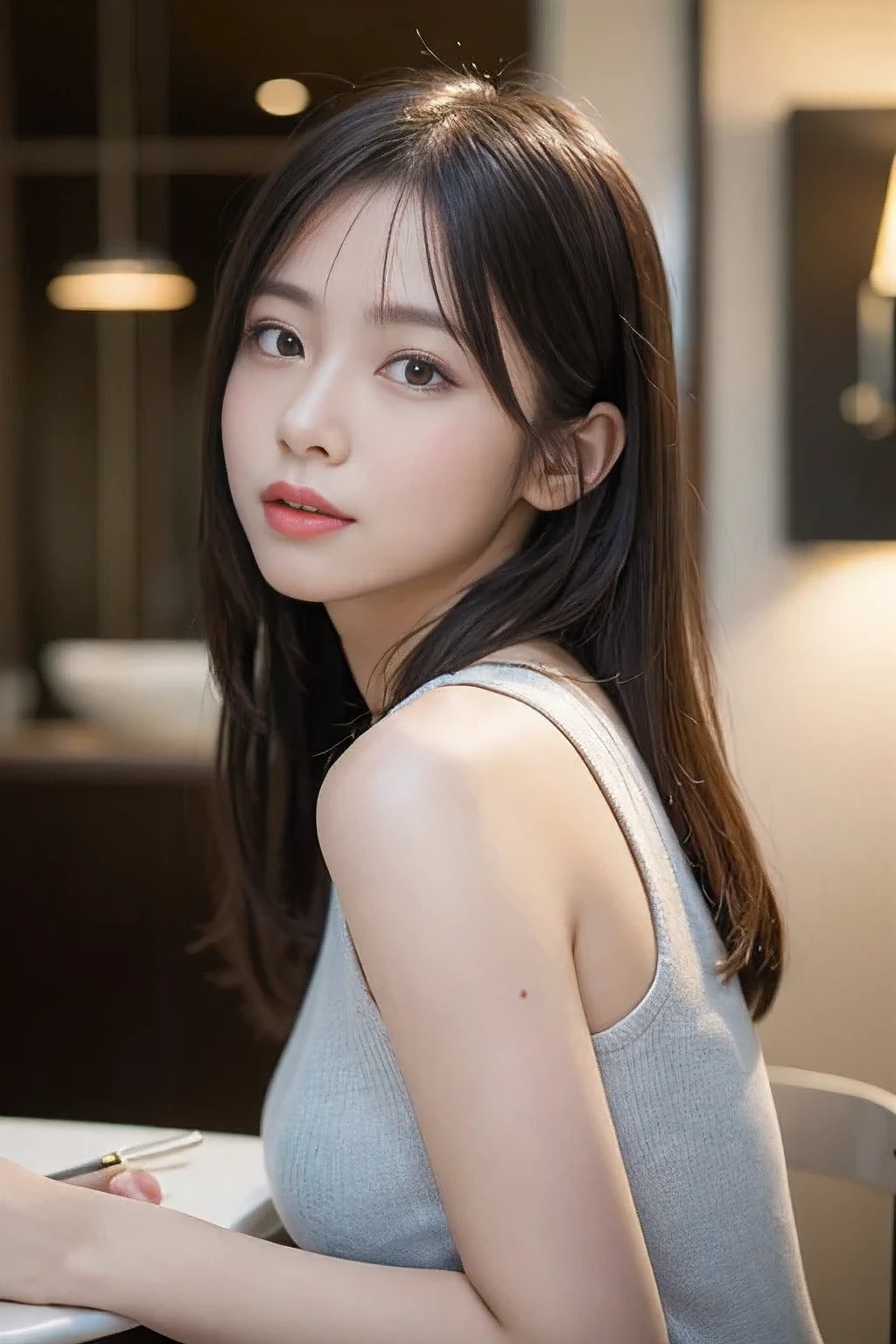 ((best image quality、highest quality、Super high quality 1.5、Super high quality 1.5、32K、8K、ticker、RAW photo、very clear image、very clear image quality、Photoreal 1.3、Super detailed1.2, small details, High resolution, wall , 完璧なダイナミックな構shape, masterpiece, surreal,非常に詳細な CG Unity 32K wall紙,realistic pictures、real human being))、table top, highest quality, shape, Super detailed, finely, High resolution, 8Kのwall紙, 完璧なダイナミックな構shape, beautiful and detailed eyes , Hotel(Bet), sexy face,A face of ecstasy,Face at the peak of sexual excitement,excited face from ,blur the background,beautiful and detailed face,narrow side,gal makeup,cute,sexy pose,close your eyes、look up