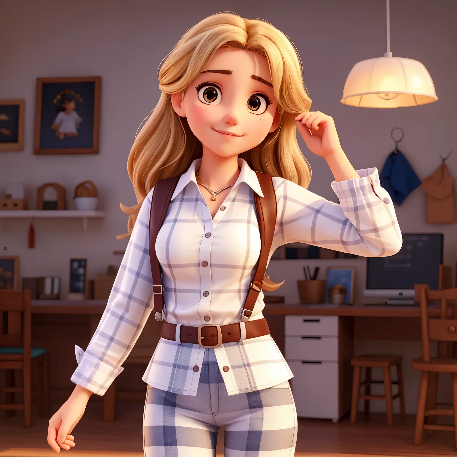 arafed woman in a plaid shirt and white pants posing for a picture, actress, leaked image, cute beautiful, by Max Dauthendey, with cute - fine - face, beautiful cute, with lovely look, casual pose, ps, she  about 1 6 , pretty face!!, stylish pose, fanart, a cute young woman, handsome girl