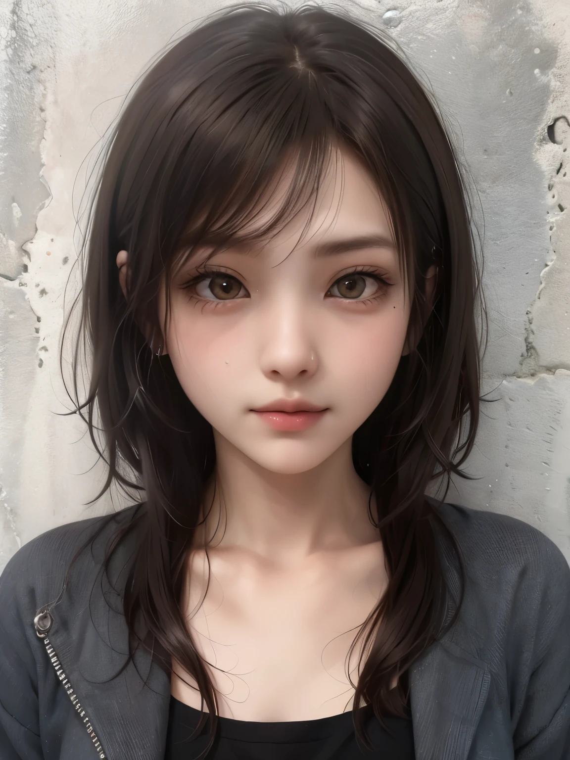 1girl, hair black, short hair, realistic, ultra detail, 70mm lens