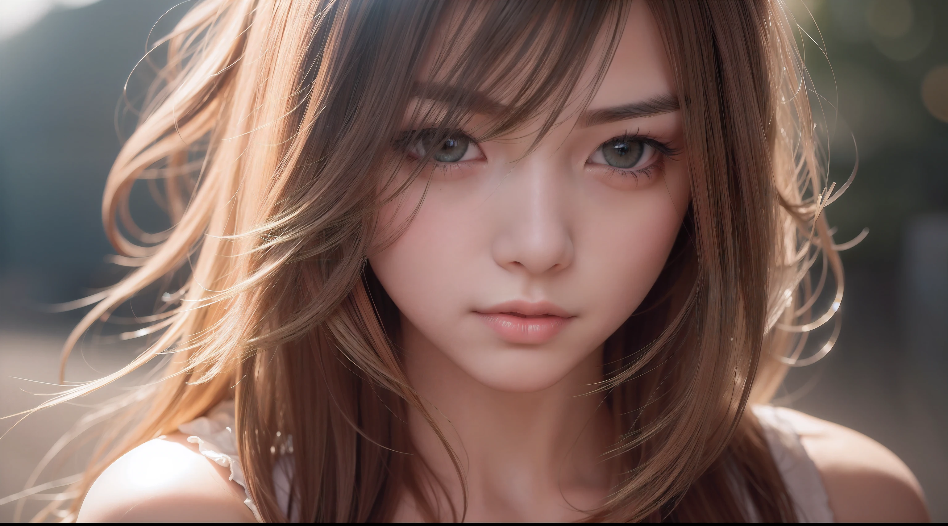 (((sfw))),8k, RAW photo, best quality, masterpiece, high detail RAW color photo, professional photograph, (realistic, photorealistic:1.37), (high detailed skin:1.2), high resolution, beautiful detailed eyes, (hard focus:1.4), (sharp focus:1.4),
light layer , (Professional lighting:1.2) , (perfect details:1.1),masterpiece , realistic , shape focus , photoreaslistic
,
parted_lips, slender face,
(disheveled hair), Layered lob with beachy waves, Undercut, red eye color, suggestive look,
(extremeface closeup), pov, (((depth of field))), pale and lustrous skin,
gigantic breasts,
bokeh, lens flare, (vignette:0.8), dramatic lighting, cinematic lighting, back light, professional lighting, physically-based rendering, ulzzang-6500-v1.1, pureerosface_v1.
