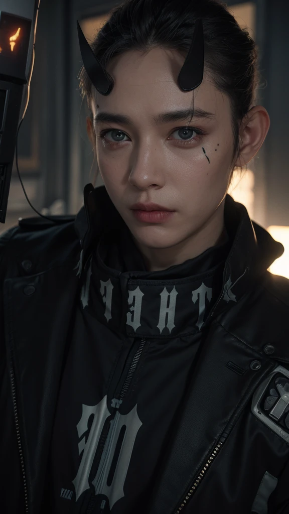 a man with face tattoo making, cyberpunk, unreal engine 5, rtx, ultra realistic, higly detailed, ultra HD quality