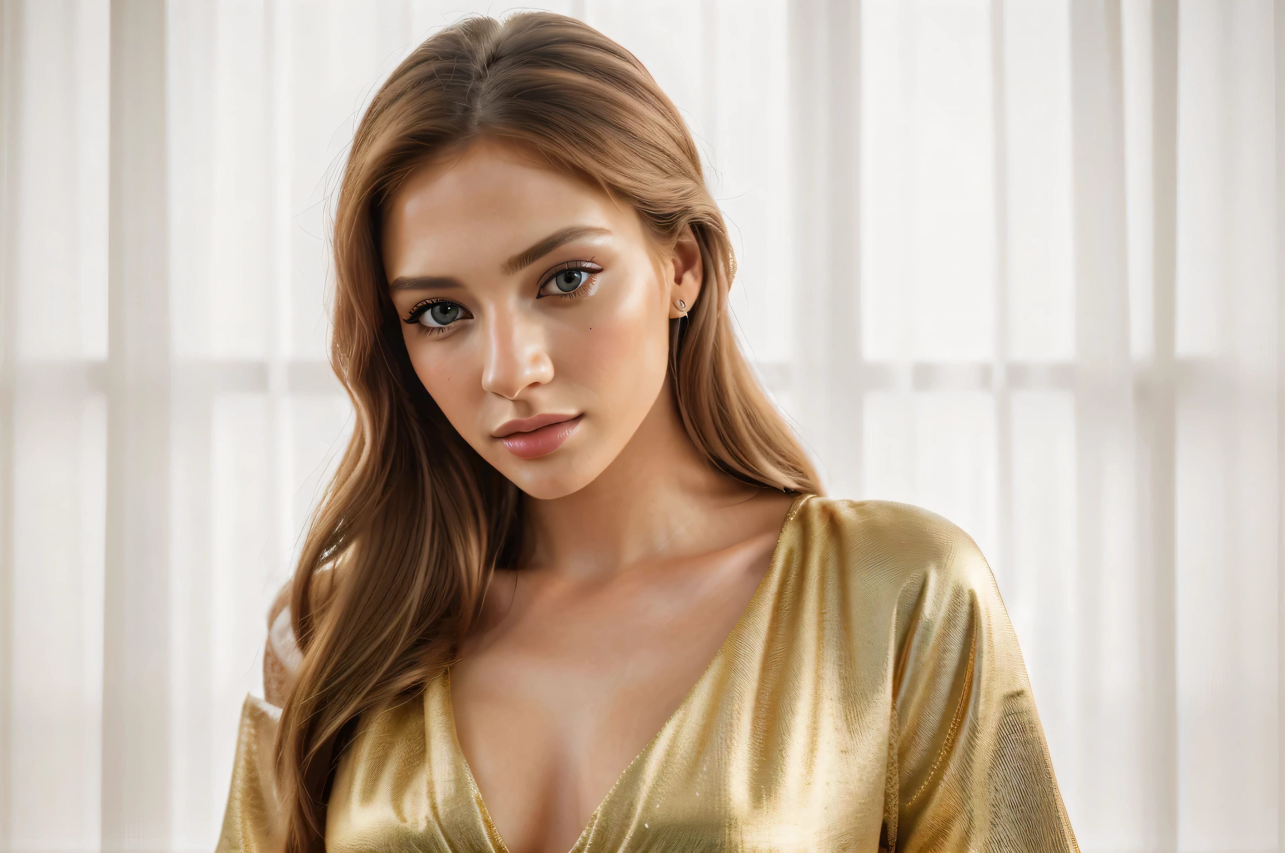 (best quality,4k,8k,highres,masterpiece:1.2),ultra-detailed,(realistic,photorealistic,photo-realistic:1.37),stunning supermodel,beautiful detailed eyes,beautiful detailed lips,extremely detailed face,long eyelashes,aesthetic makeup,golden flowing hair,fashionable outfit,fierce and confident expression,great posture,professional studio lighting,breathtaking background,artistic portrait,high fashion style,vivid colors,soft warm color tones,subtle elegant lighting