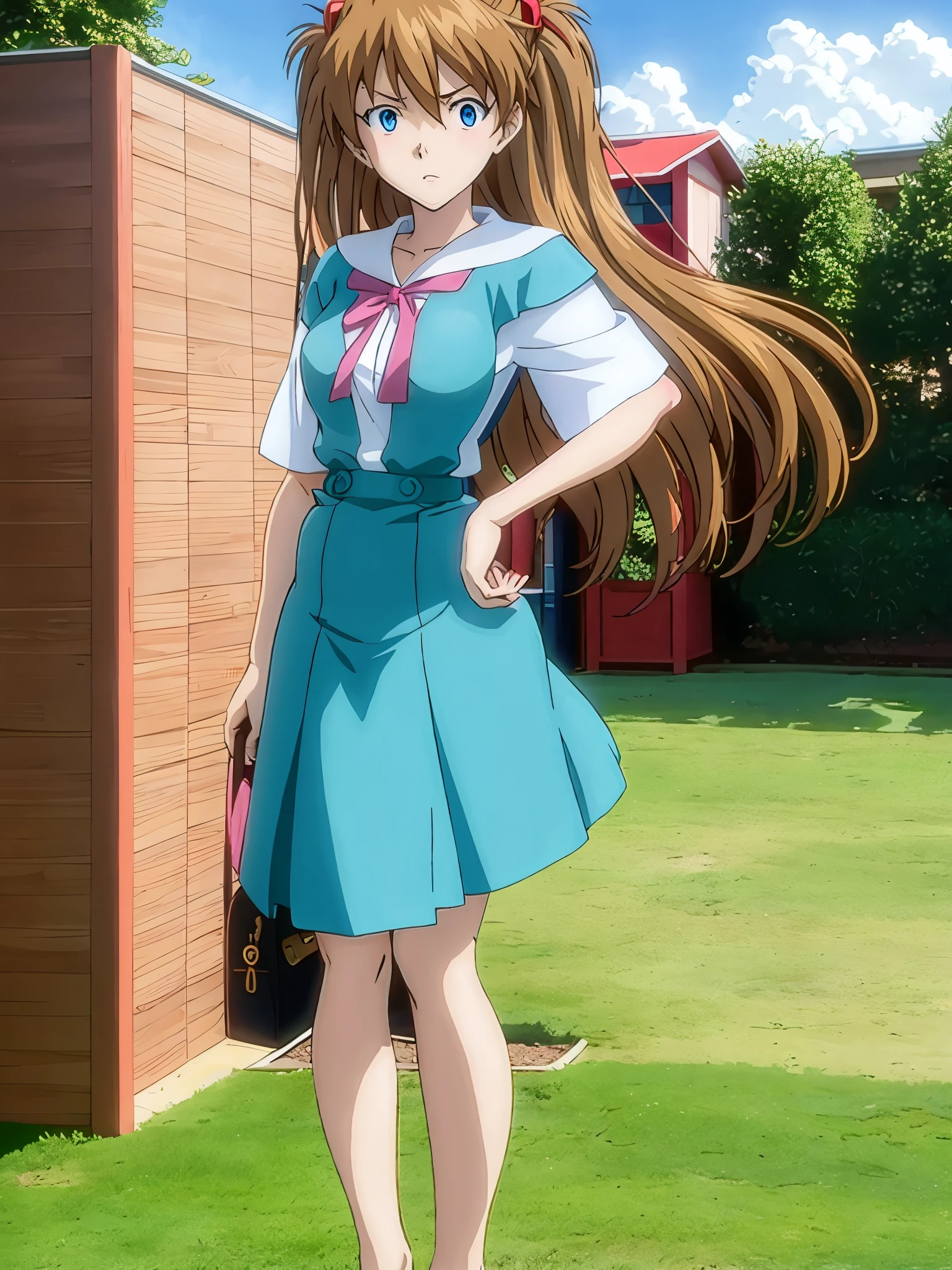 Anime girl sitting on the bed with a short skirt and bow tie, seductive anime girl, Smooth anime CG art, Photorealistic anime girl rendering, a surreal high school girl, small curvaceous loli, attractive anime girl, cute anime girl, loli in a dress, beautiful anime high school girl, beautiful anime girl squatting, surreal high school girl, beautiful anime girl