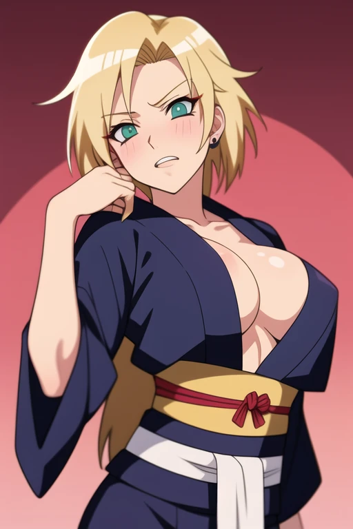 Chica rubia,alta,tetas grandes,culo grande,small waist,igual a tsunade de naruto pero mas joven,pelo rubio,ojos cafe,pezones invertidos,kunoichi,kimono color beige,pezones marcados,,chica anime,enfermera,basada en tsunade,animado,tsunade,tetona,tetas y culo grande