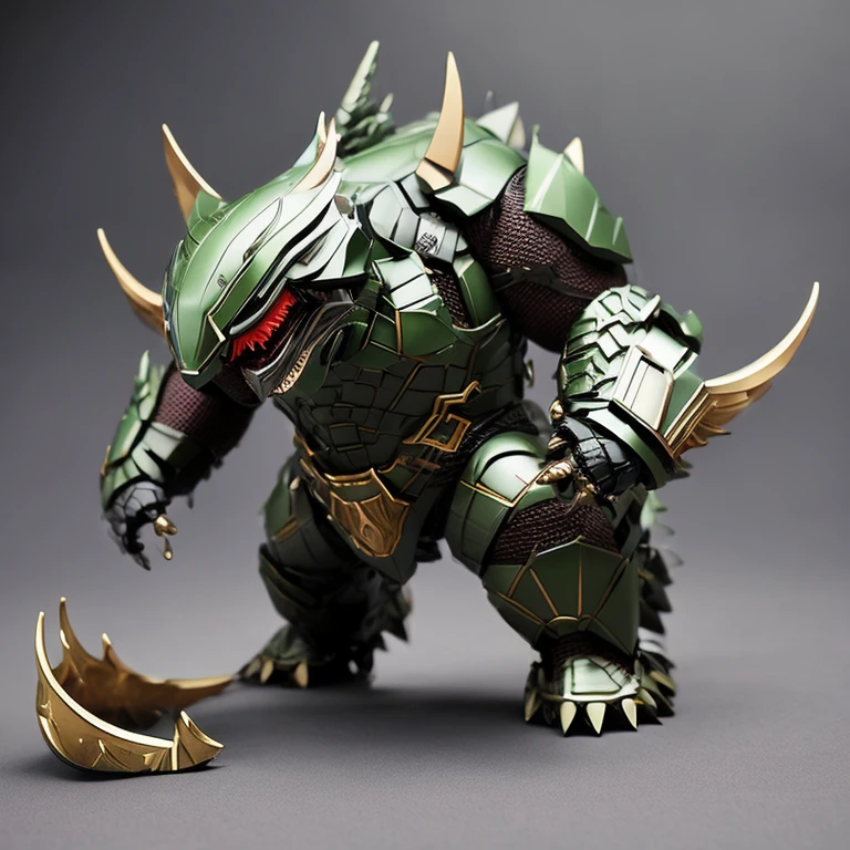 **"Fatzilla"action figures**

**Proportion：**1/12

**high：**about 30 cm

**Material：**PVC、ABS

**Movable joints：**More than 30

**Accessories：**Interchangeable hands、Replaceable head、Tail、base

**Appearance details：**

* scale armor：covered in"Fatzilla"身體表面的scale armor非常堅硬，Can withstand bullets and shells。scale armor的顏色通常是灰色或黑色，Smooth surface，sparkling in the sun。
* Eye：黃色或紅色的Eye是"Fatzilla"One of the most striking features。這些Eye散發著威嚴和恐怖的光芒，It's chilling。
* The mouth：巨大的The mouth裡布滿了鋒利的牙齒，These teeth can tear through flesh with ease。
* limbs：粗壯有力的limbs覆蓋著scale armor，Ended with sharp claws。These claws can easily scratch through steel，and cause huge damage。
* Tail：長而有力的Tail末端是尖銳的刺。This thorn can easily pierce the steel plate，and cause great harm。

**Mobility：**

"Fatzilla"action figures擁有More than 30的Movable joints，Can assume various poses。Its hands and head are replaceable，Can show different expressions and actions。Tail也可以拆卸，Convenient to place。

**base：**

"Fatzilla"action figures附帶一個base，allows it to stand firmly。base的設計非常簡單，It won’t take away the charm of the doll.。

**overall impression：**

"Fatzilla"action figures的外觀非常精緻，Details are drawn in place。Mobility也非常出色，Can assume various poses。This doll is great for collecting and playing with。