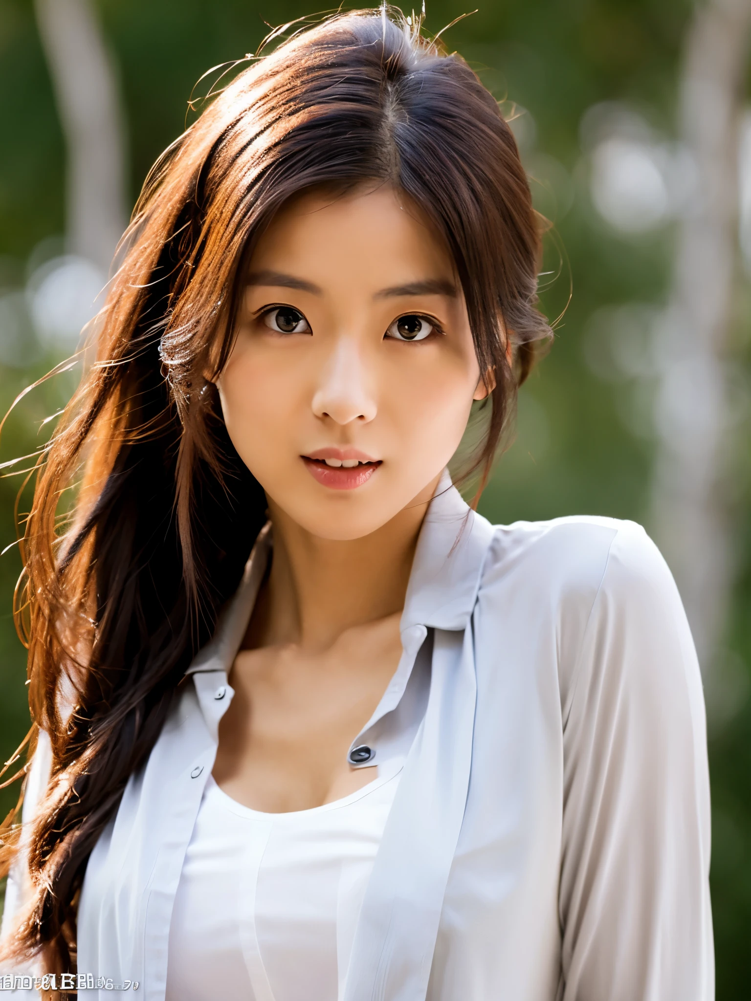 a skinny Japanese lady, 30 years old, (realistic), (hyperrealism), (photorealistic), (8K resolusion), depth of field, (full body:1.2), super detailed face, detailed eyes, cute face, various face expression, various hair style, (small breasts:0.6), (very thin waist:0.7), casual outfit