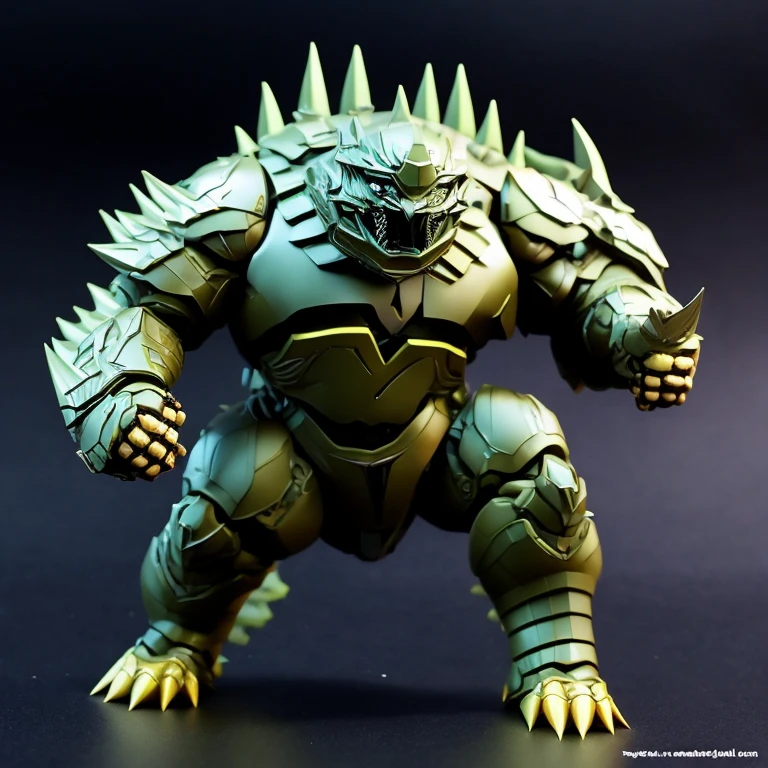 **"Fatzilla"action figures**

**Proportion：**1/12

**high：**about 30 cm

**Material：**PVC、ABS

**Movable joints：**More than 30

**Accessories：**Interchangeable hands、Replaceable head、Tail、base

**Appearance details：**

* scale armor：covered in"Fatzilla"身體表面的scale armor非常堅硬，Can withstand bullets and shells。scale armor的顏色通常是灰色或黑色，Smooth surface，sparkling in the sun。
* Eye：黃色或紅色的Eye是"Fatzilla"One of the most striking features。這些Eye散發著威嚴和恐怖的光芒，It's chilling。
* The mouth：巨大的The mouth裡布滿了鋒利的牙齒，These teeth can tear through flesh with ease。
* limbs：粗壯有力的limbs覆蓋著scale armor，Ended with sharp claws。These claws can easily scratch through steel，and cause huge damage。
* Tail：長而有力的Tail末端是尖銳的刺。This thorn can easily pierce the steel plate，and cause great harm。

**Mobility：**

"Fatzilla"action figures擁有More than 30的Movable joints，Can assume various poses。Its hands and head are replaceable，Can show different expressions and actions。Tail也可以拆卸，Convenient to place。

**base：**

"Fatzilla"action figures附帶一個base，allows it to stand firmly。base的設計非常簡單，It won’t take away the charm of the doll.。

**overall impression：**

"Fatzilla"action figures的外觀非常精緻，Details are drawn in place。Mobility也非常出色，Can assume various poses。This doll is great for collecting and playing with。